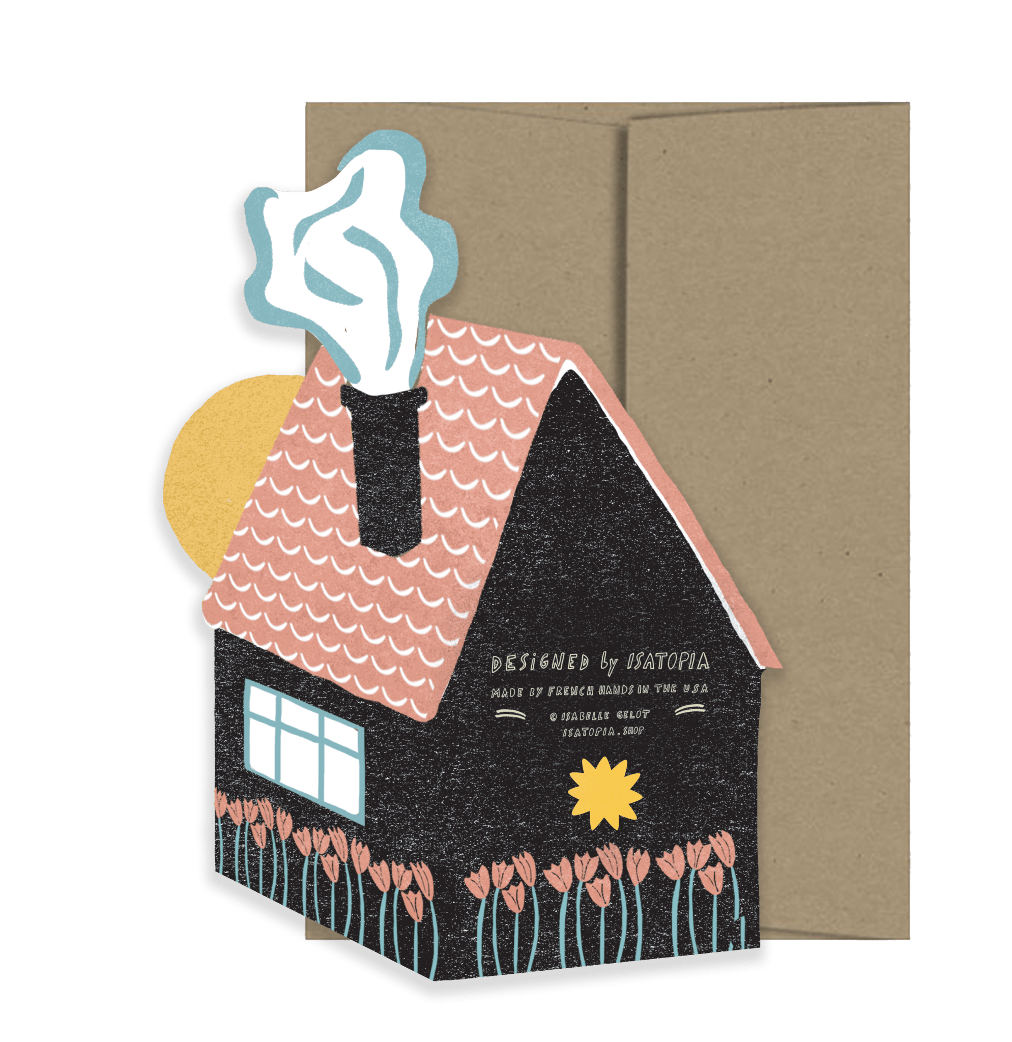 Folk Home Die Cut Greeting Card - bubblegum market