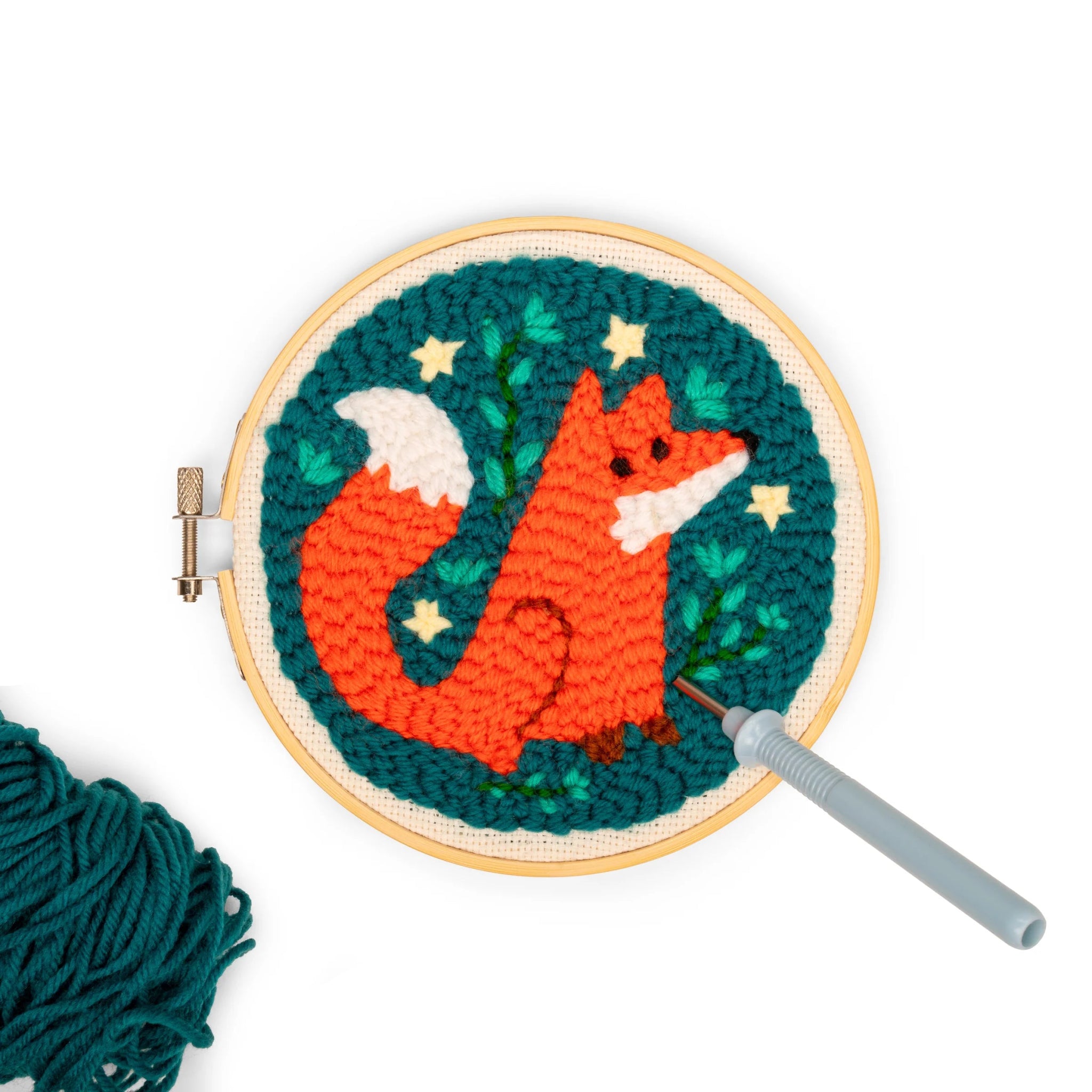 Fox Punch Needle Kit - bubblegum market