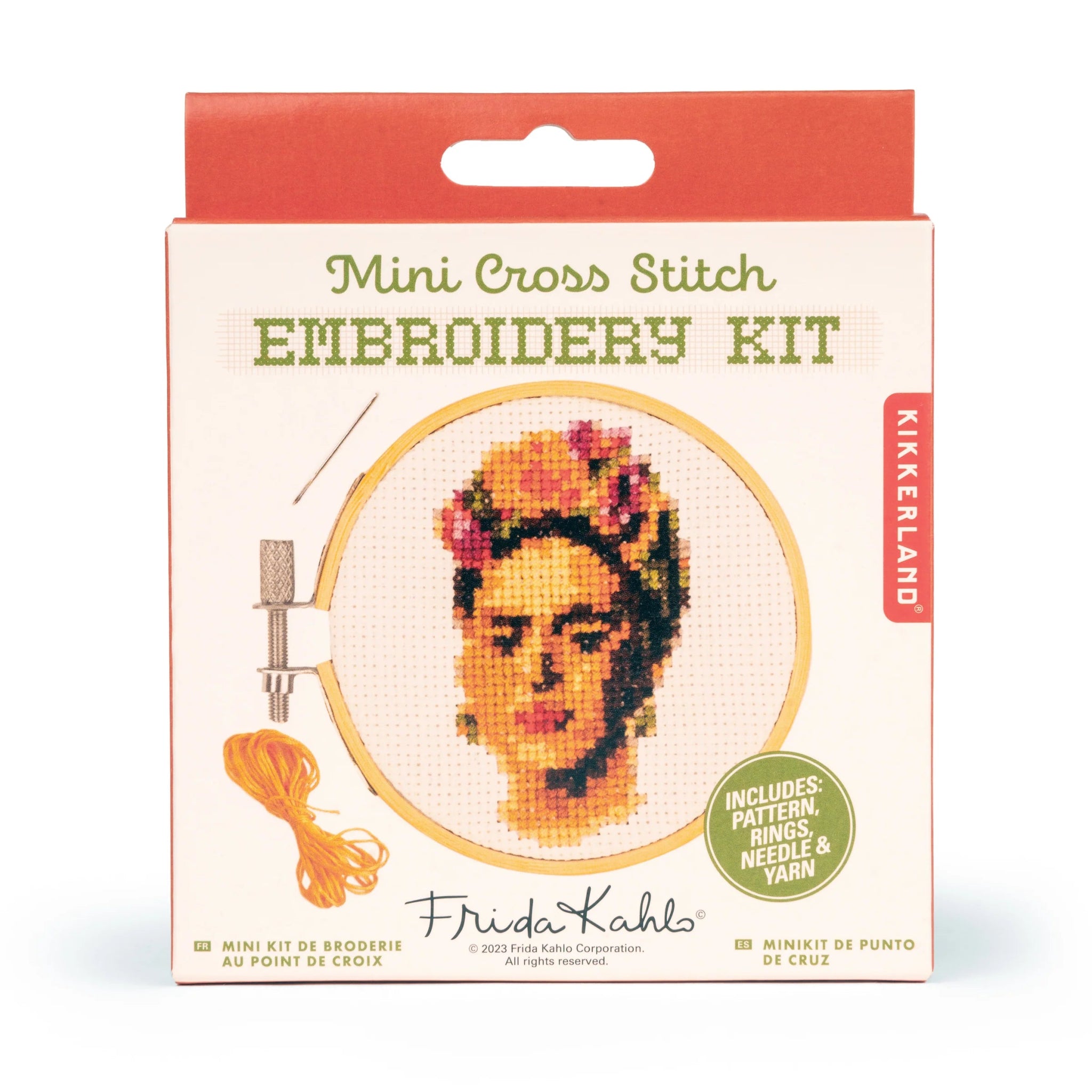 Frida Mini Cross Stitch Kit - bubblegum market