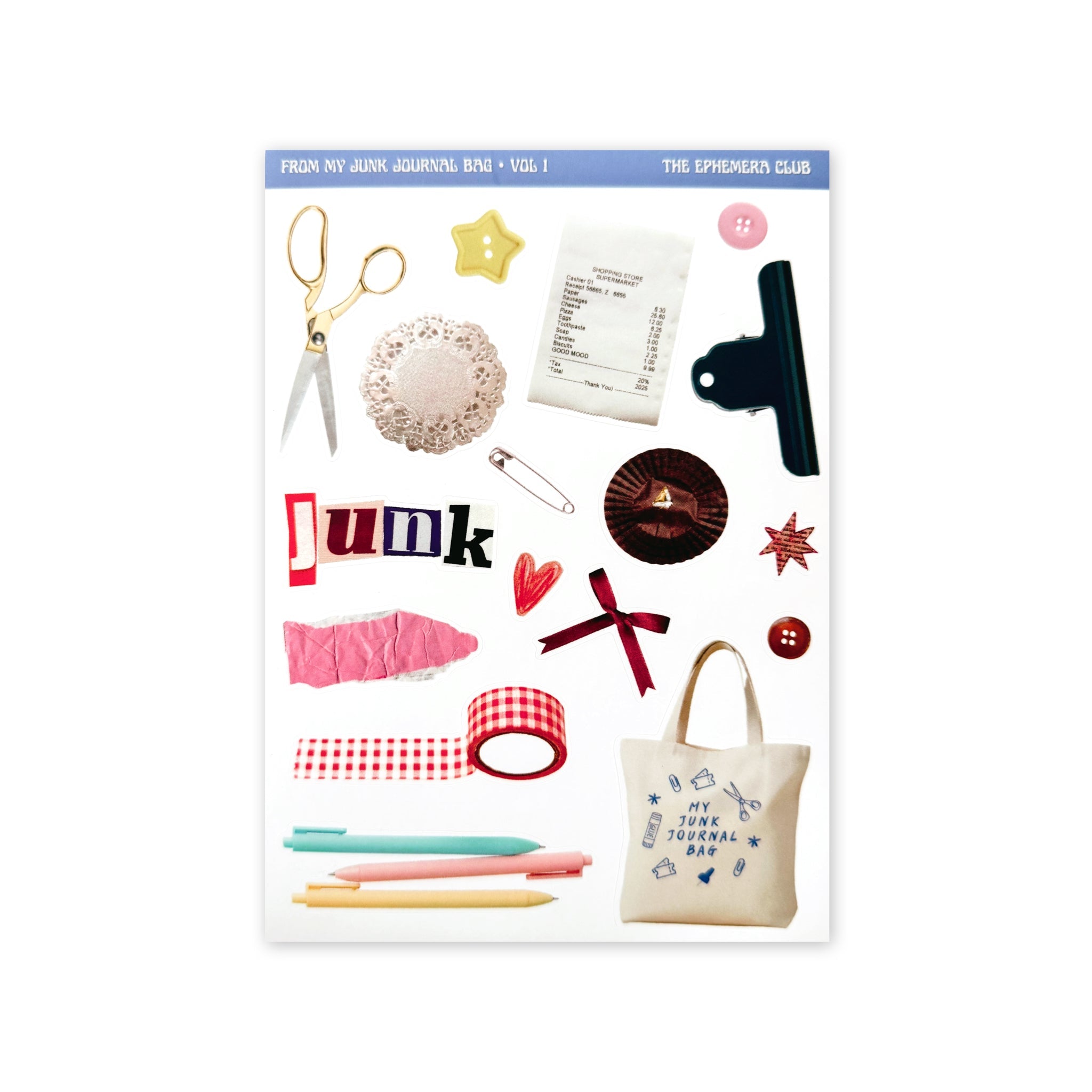 From My Junk Journaling Bag Sticker Sheet - bubblegum market