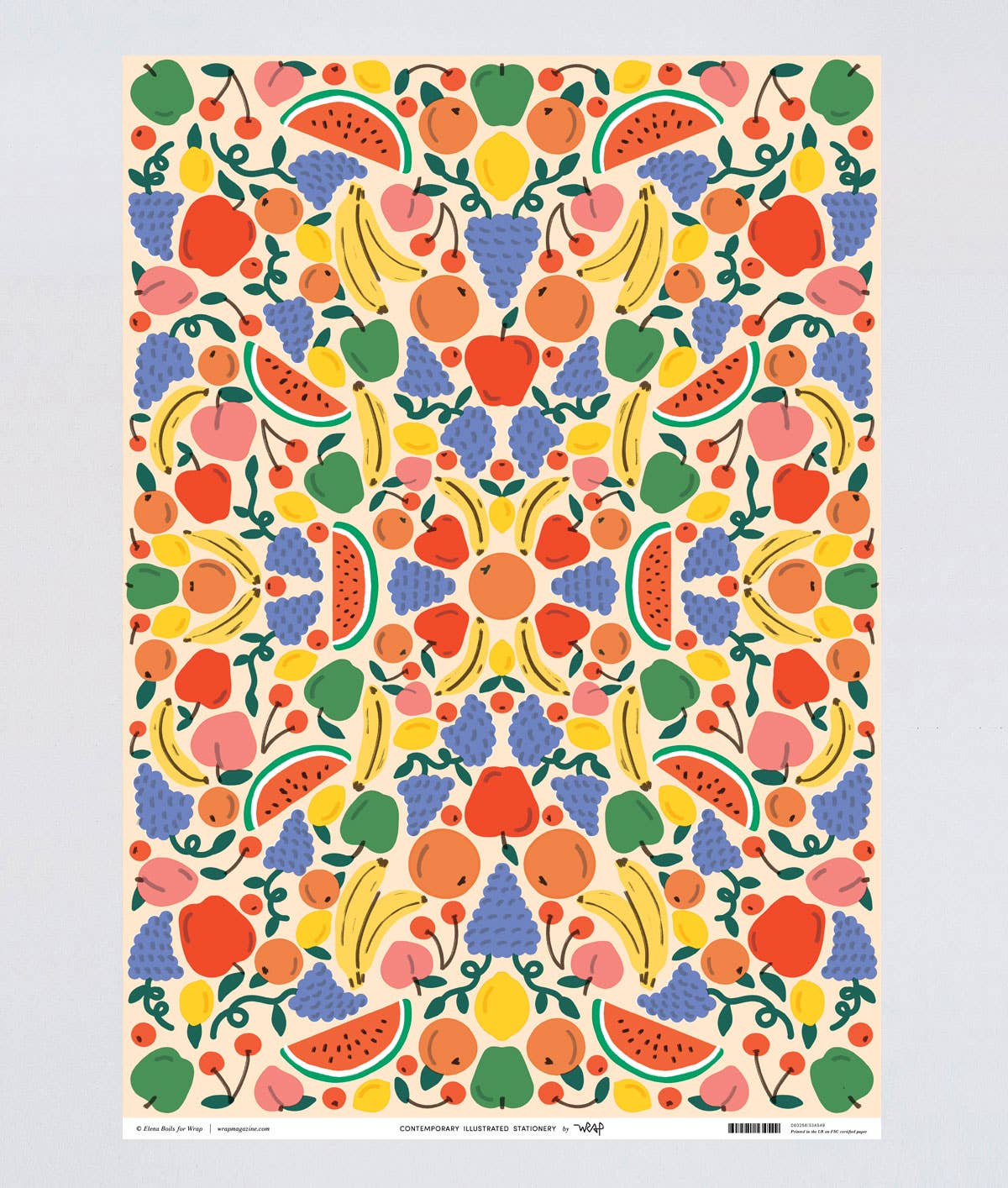 'Fruit Cocktail' Gift Wrap Sheet - bubblegum market