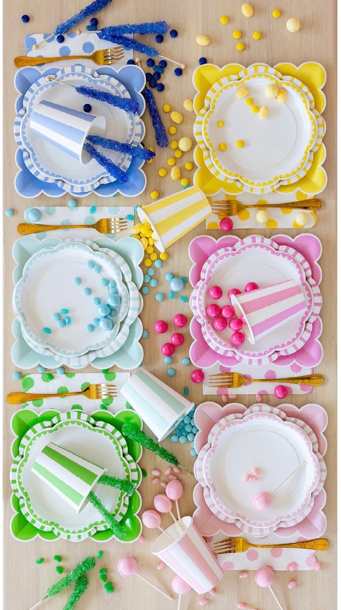 Fuchsia Polka Dot Dinner Napkins - bubblegum market