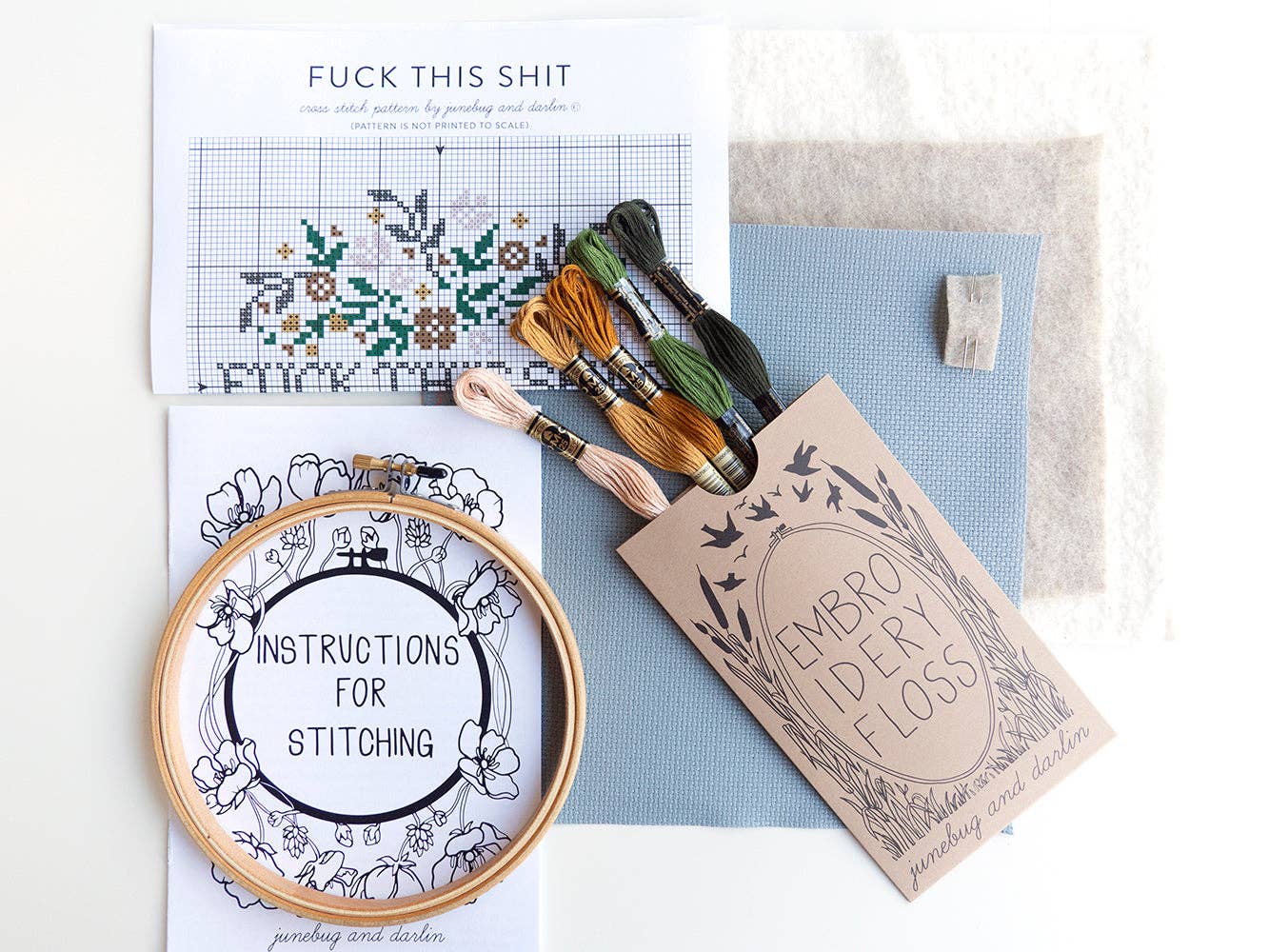 Fuck This Shit Cross - Stitch Kit - bubblegum market