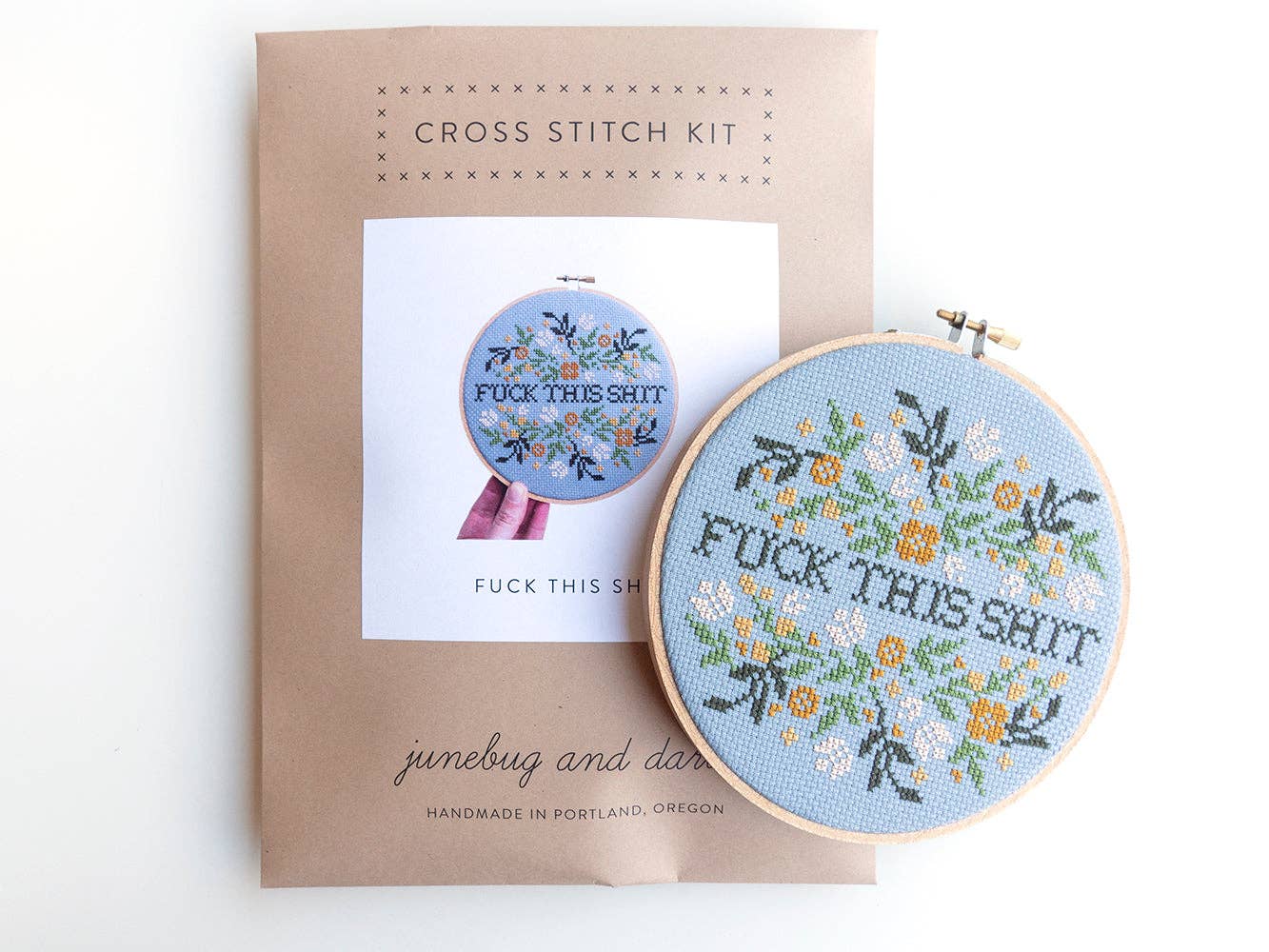 Fuck This Shit Cross - Stitch Kit - bubblegum market