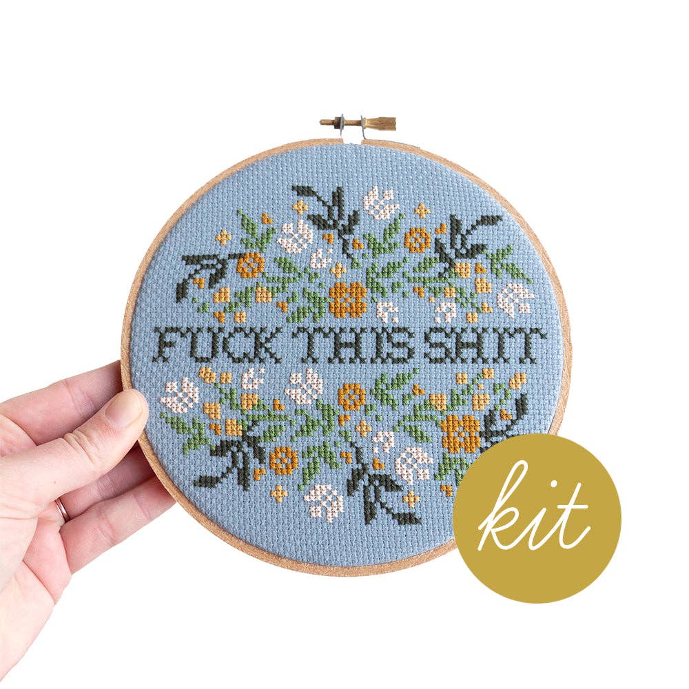 Fuck This Shit Cross - Stitch Kit - bubblegum market