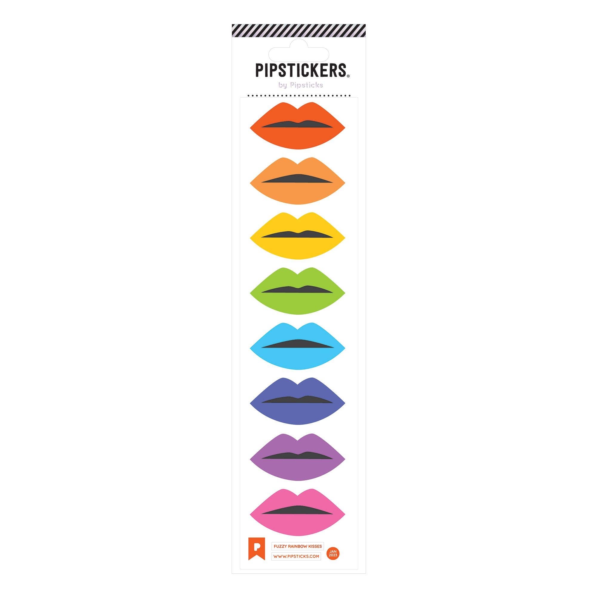 Fuzzy Rainbow Kisses Stickers - bubblegum market