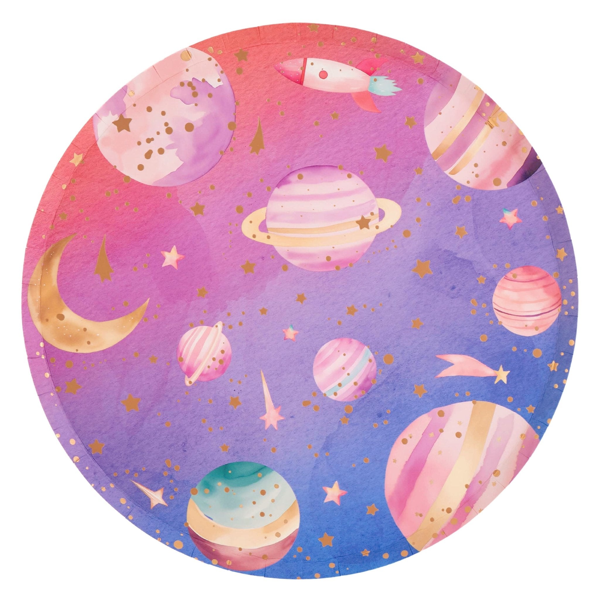 Galaxy Party Paper Plates 10" - bubblegum market