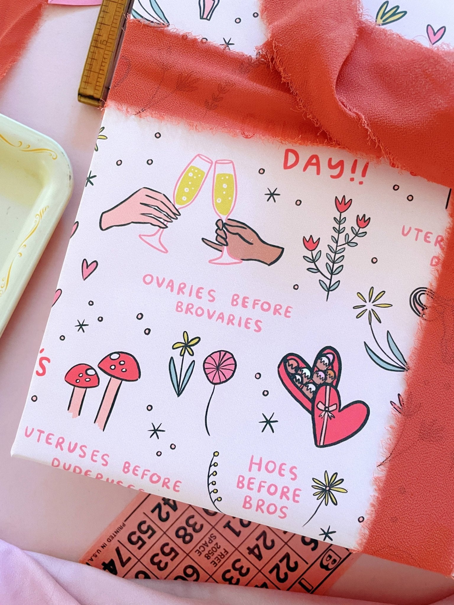 Galentine's Day Wrapping Paper Sheets (Roll of 3) - bubblegum market