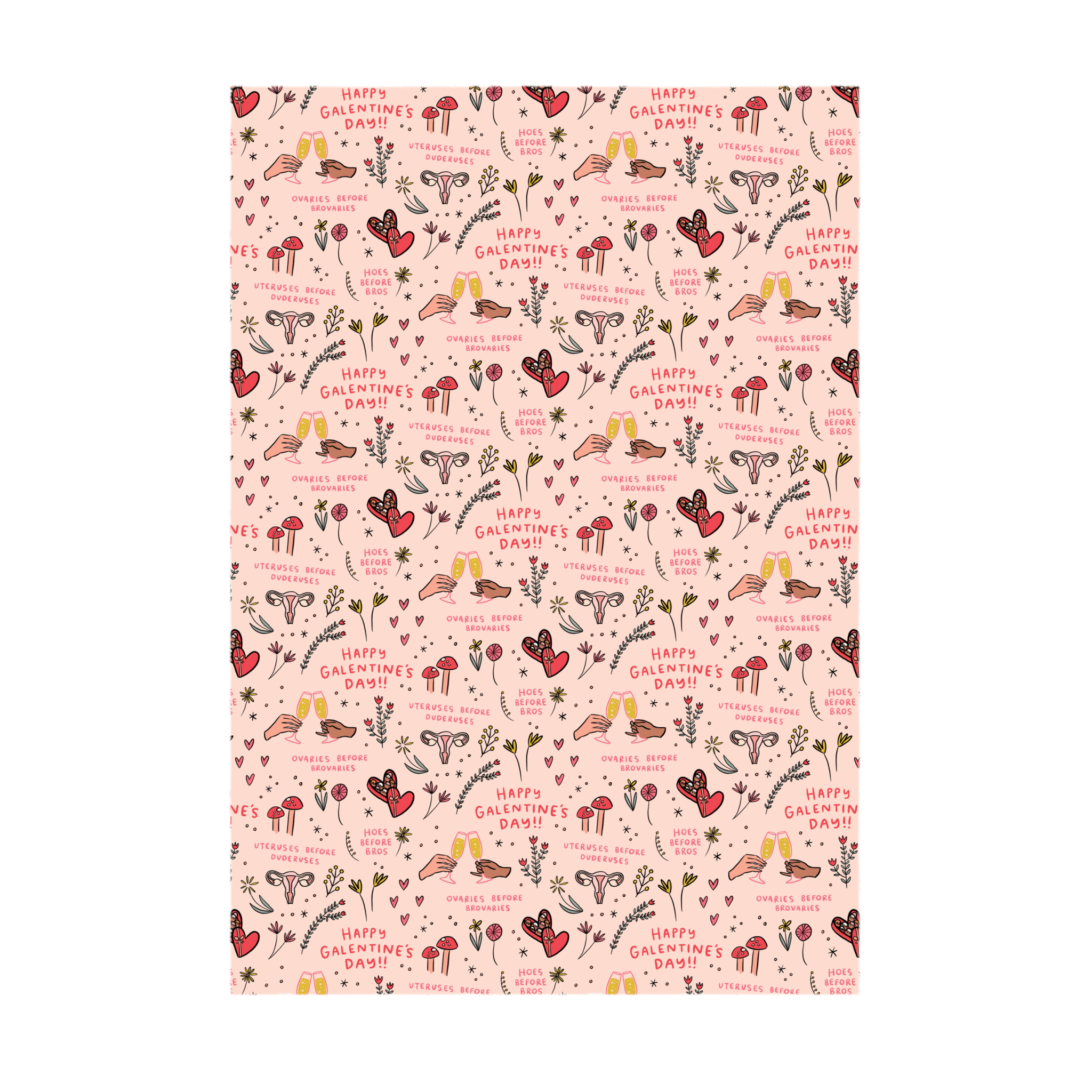 Galentine's Day Wrapping Paper Sheets (Roll of 3) - bubblegum market