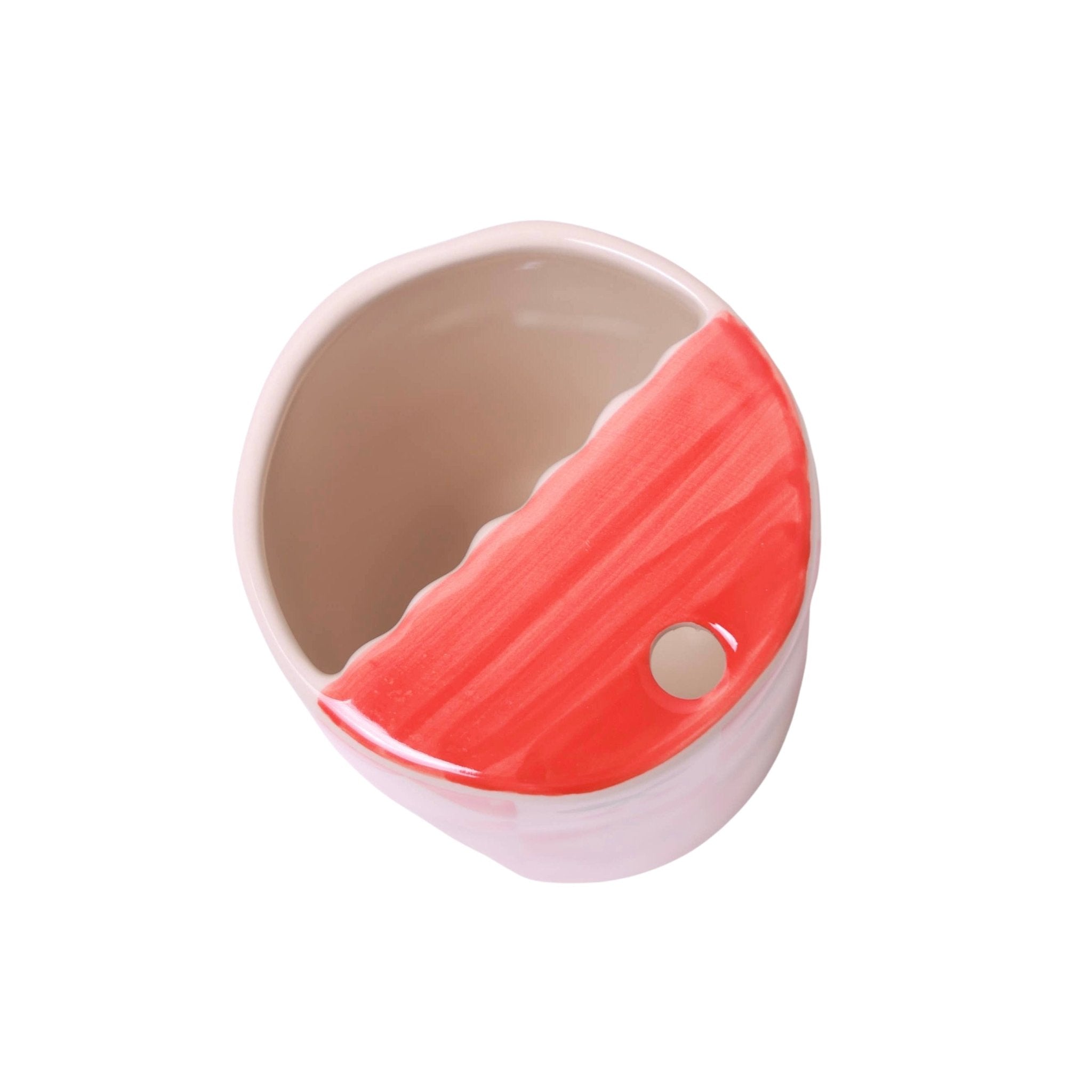 Geometric Cherry Ceramic Travel Coffee Tumbler - bubblegum market