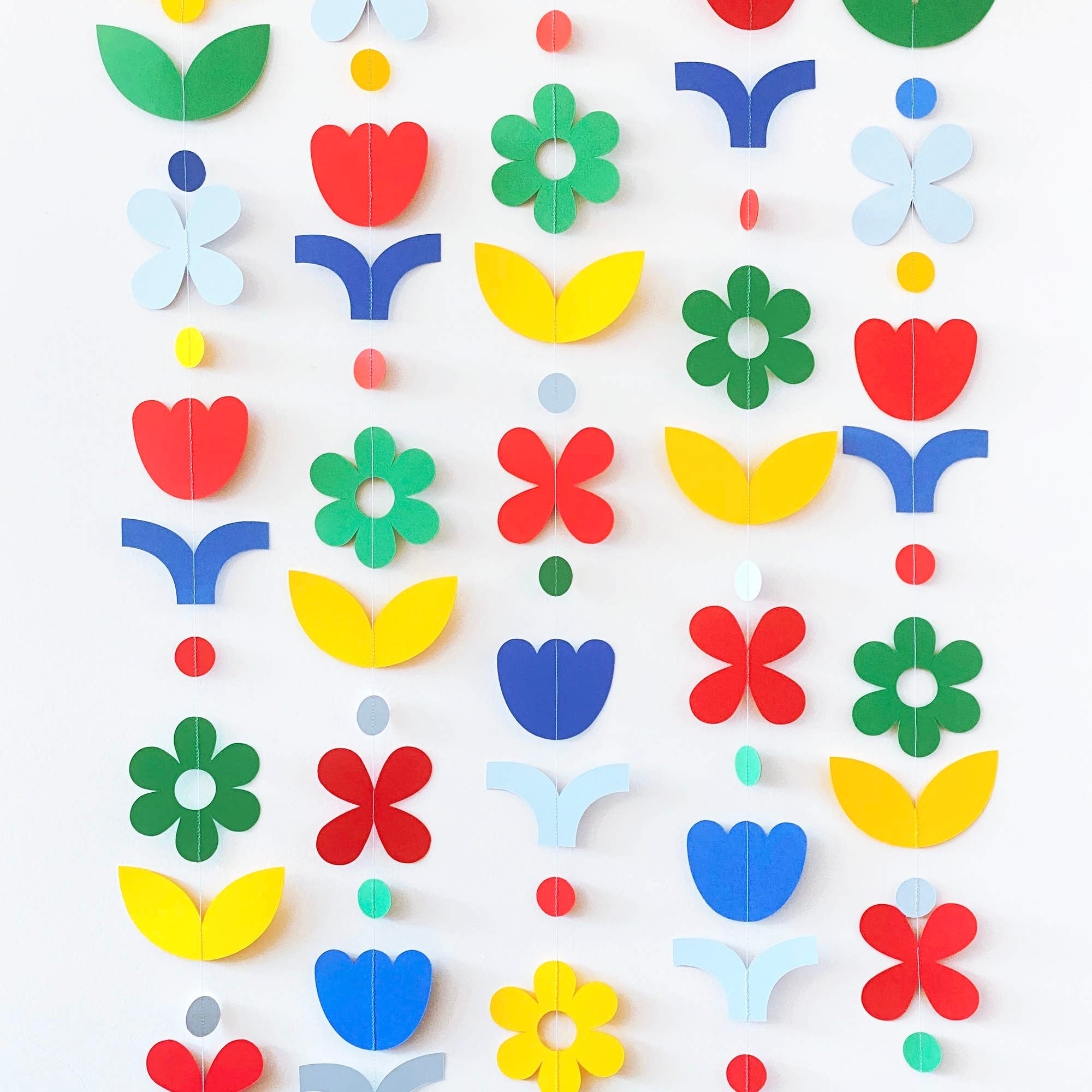 Geometric Paper Flower Garland - bubblegum market
