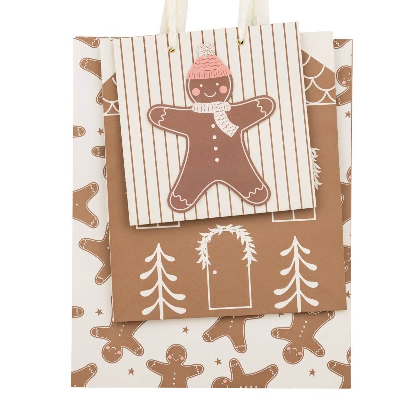Gingerbread Holiday Gift Bags (Set of 3) - bubblegum market