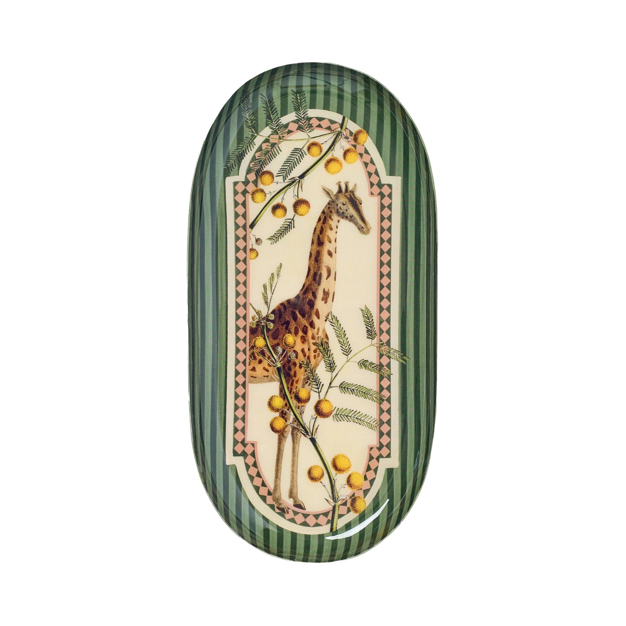 Giraffe Oval Enamel Tray - bubblegum market