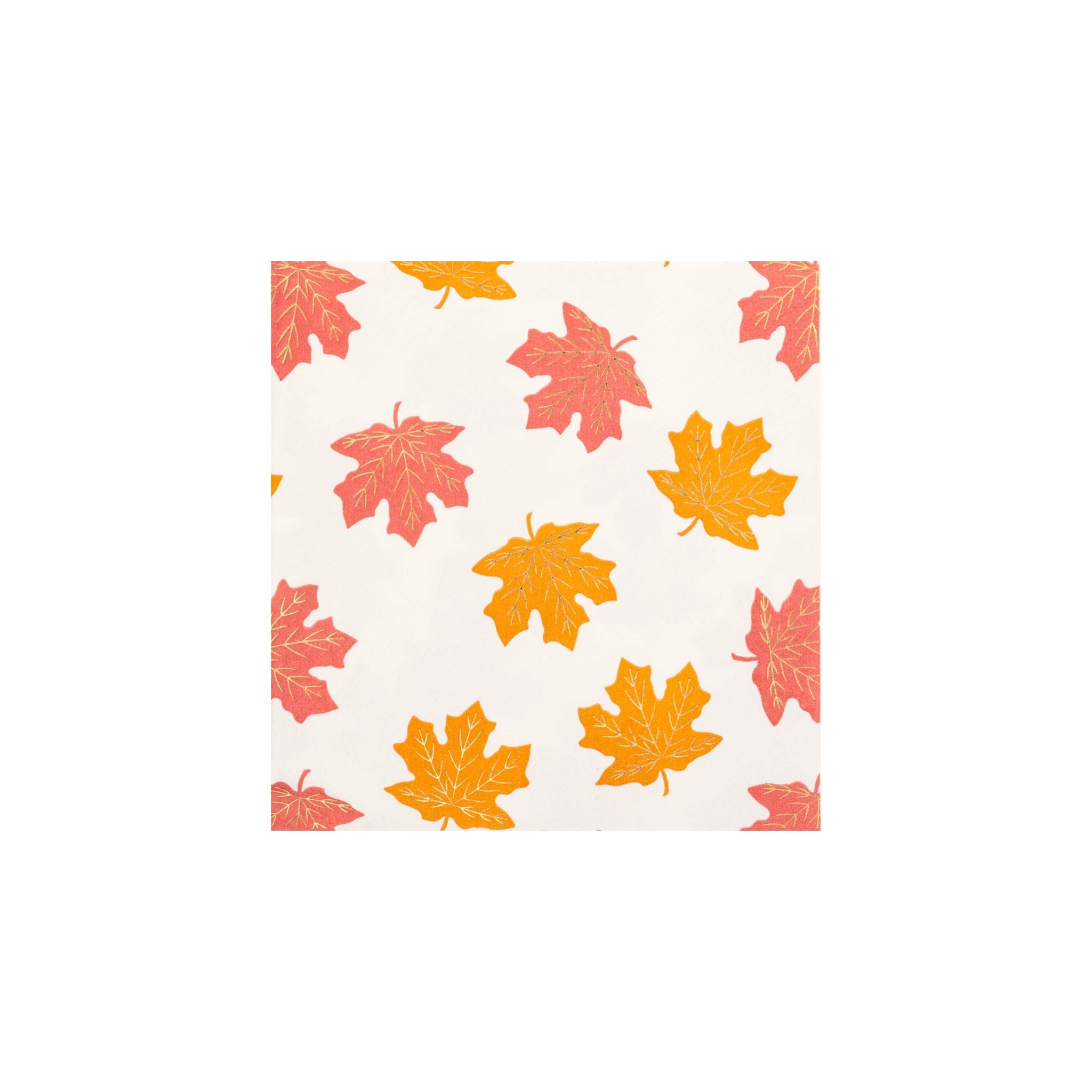 Gold Foil Falling Leaves Cocktail Napkins - bubblegum market