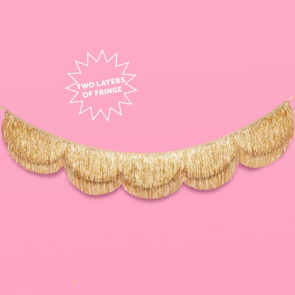 Gold Scalloped Fringe Banner - bubblegum market