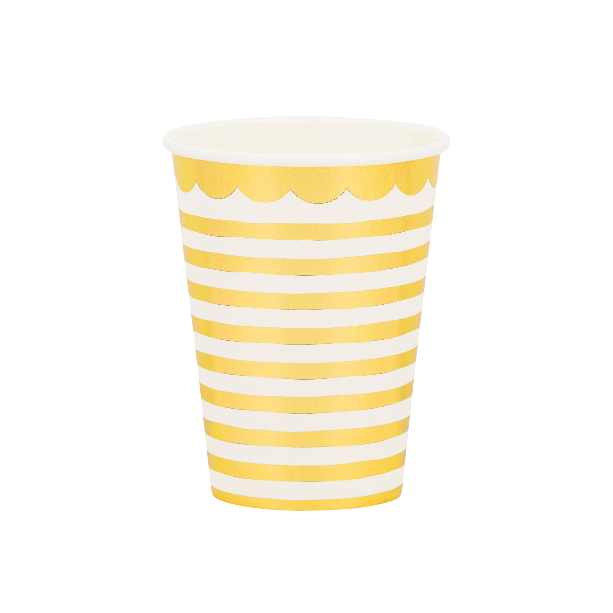 Gold Stripes Paper Party Cups - bubblegum market