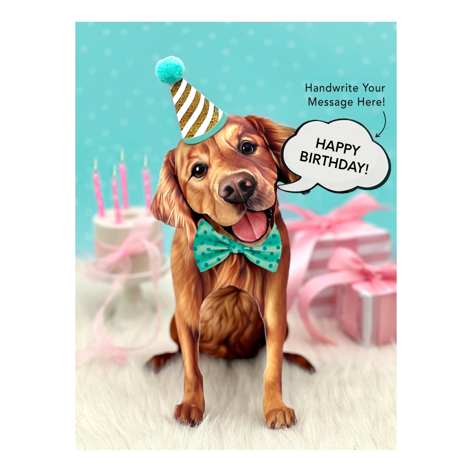 Golden Retriever Pop - Up Pet Card - bubblegum market