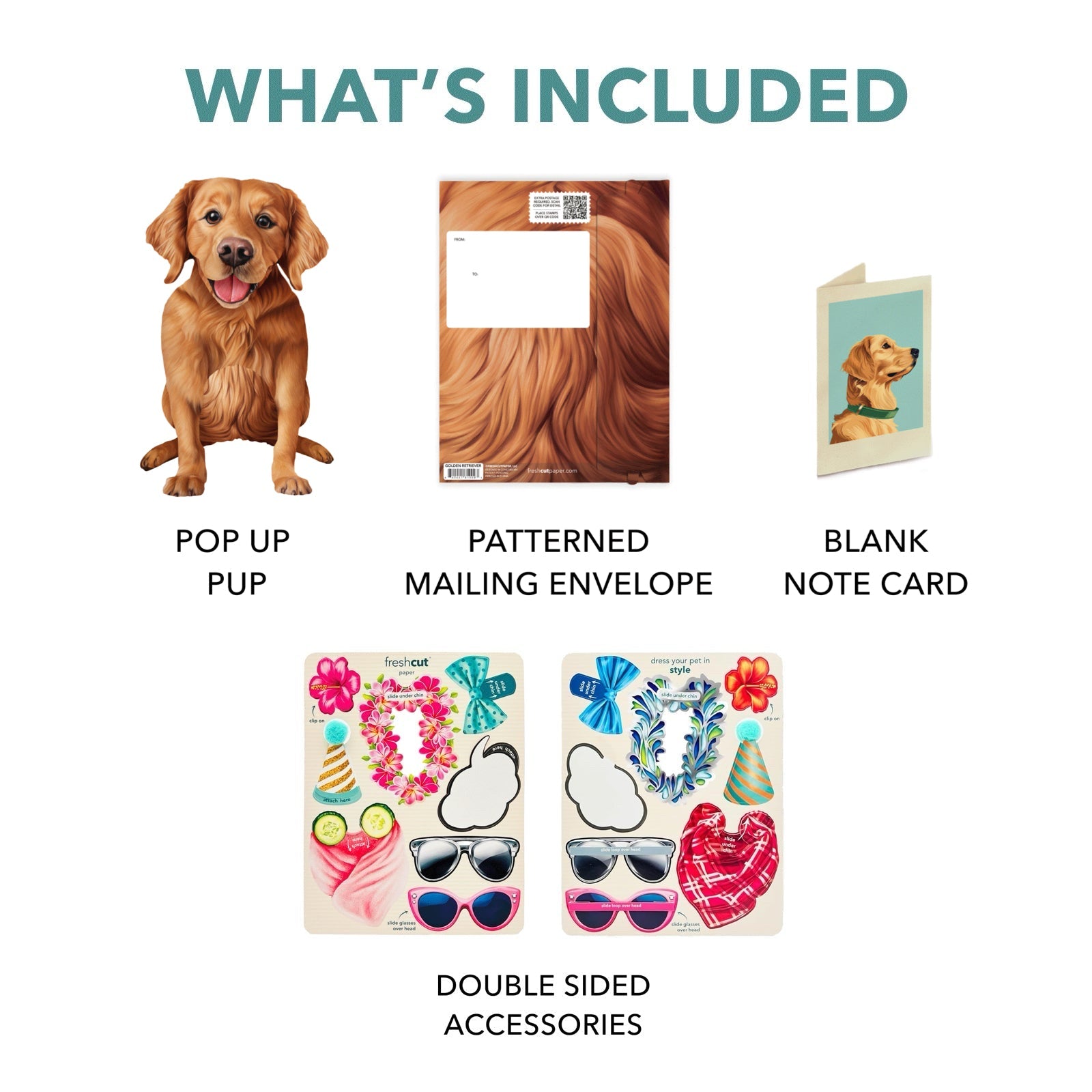 Golden Retriever Pop - Up Pet Card - bubblegum market