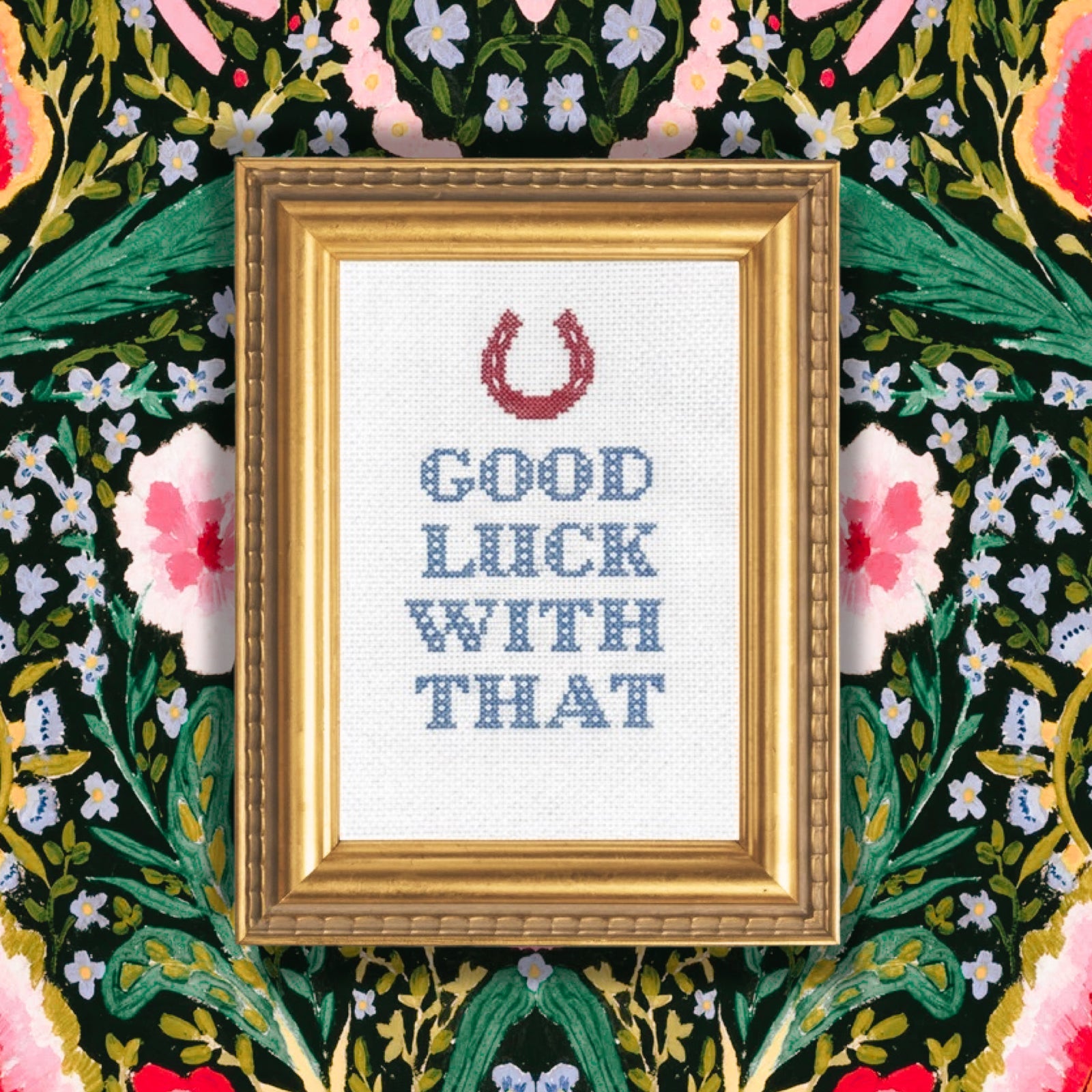 Good Luck With That: Deluxe Cross - Stitch Kit - bubblegum market