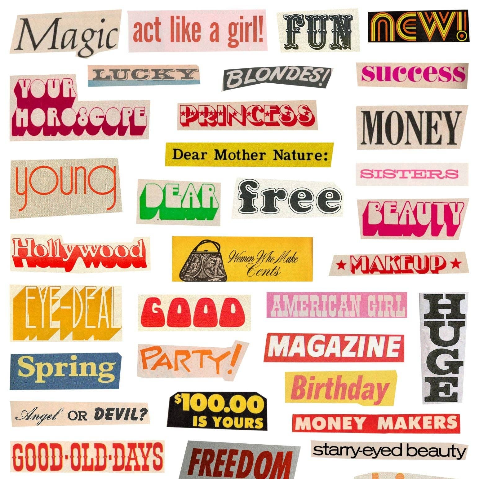 Good Old Days Collage Kit - bubblegum market