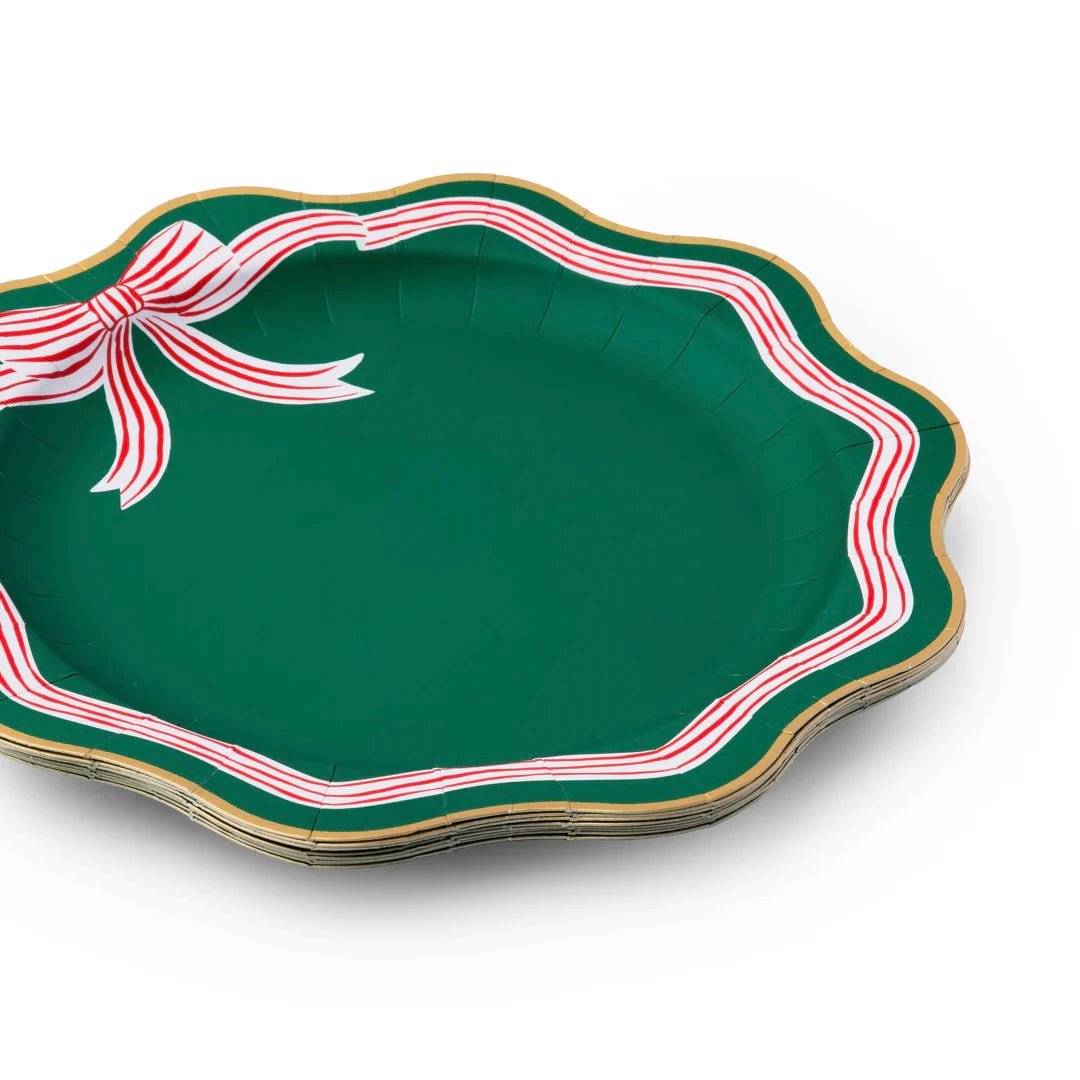 Green Peppermint Bow Dinner Plates 11" - bubblegum market