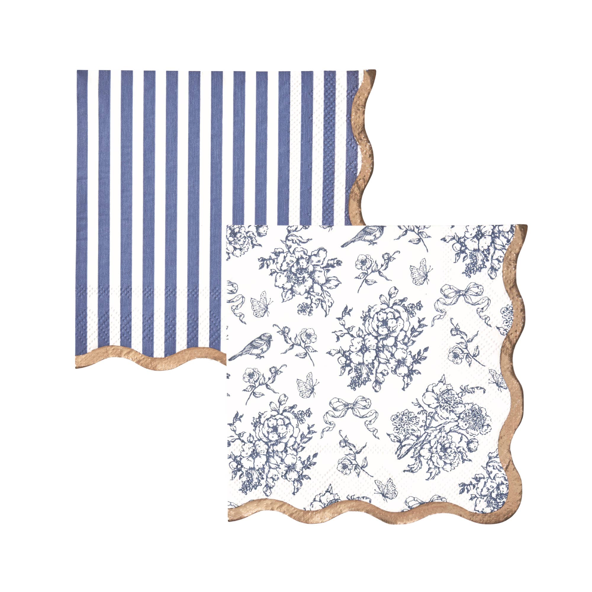 Hamptons Toile Cocktail Napkins - bubblegum market
