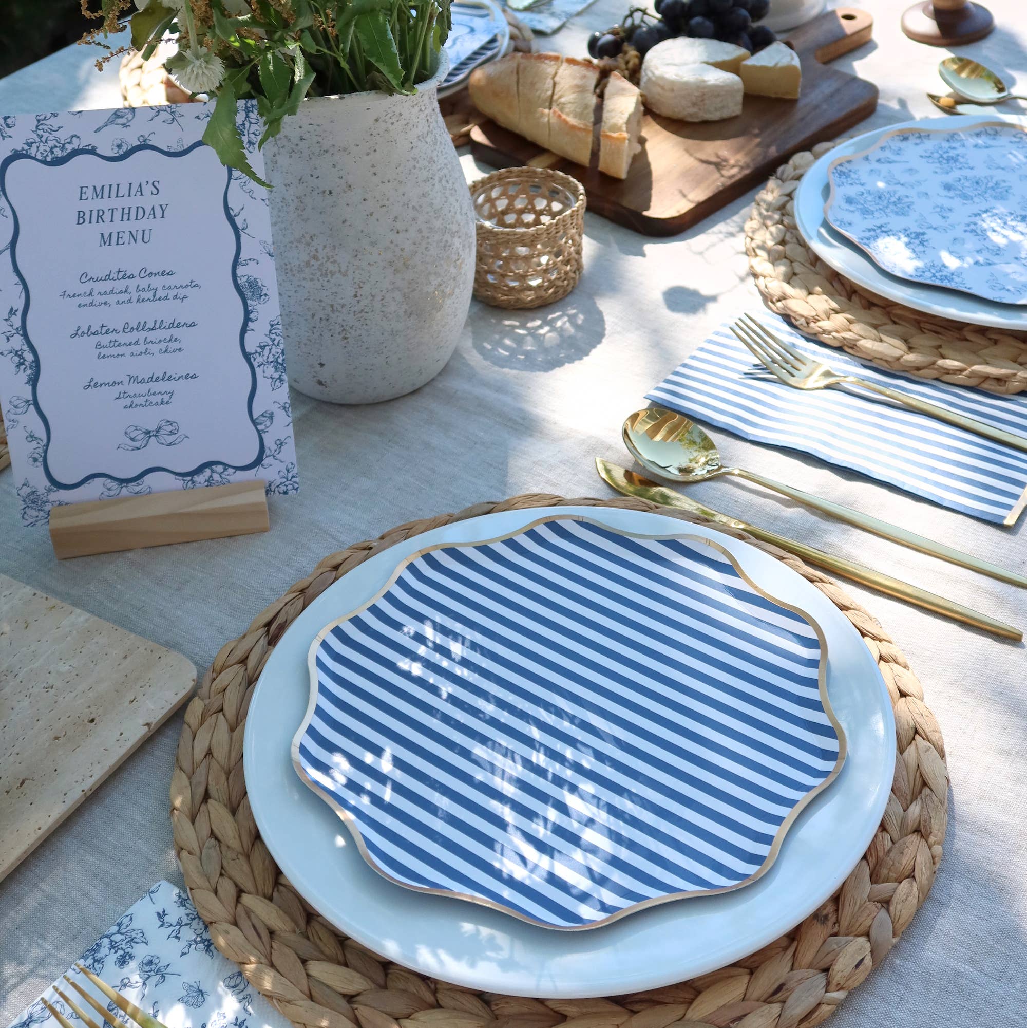 Hamptons Toile Small Plates 8.5" - bubblegum market