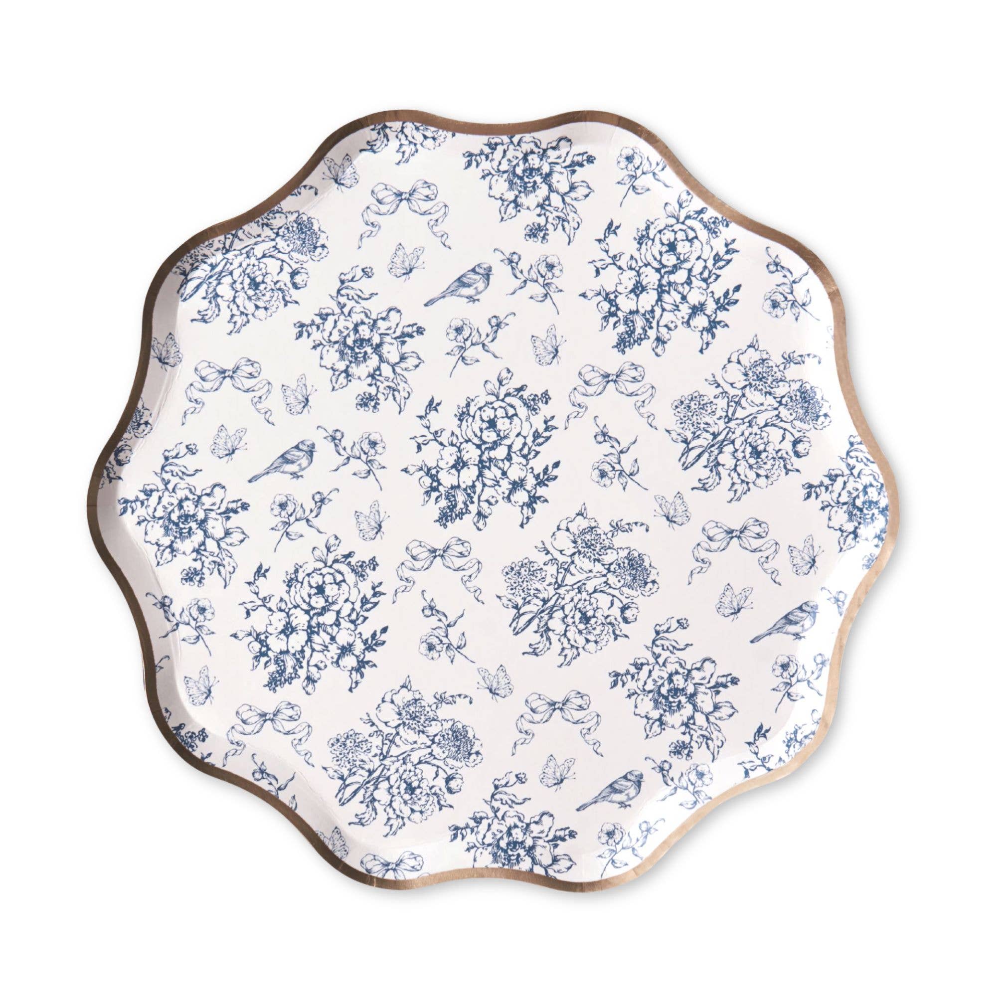Hamptons Toile Small Plates 8.5" - bubblegum market