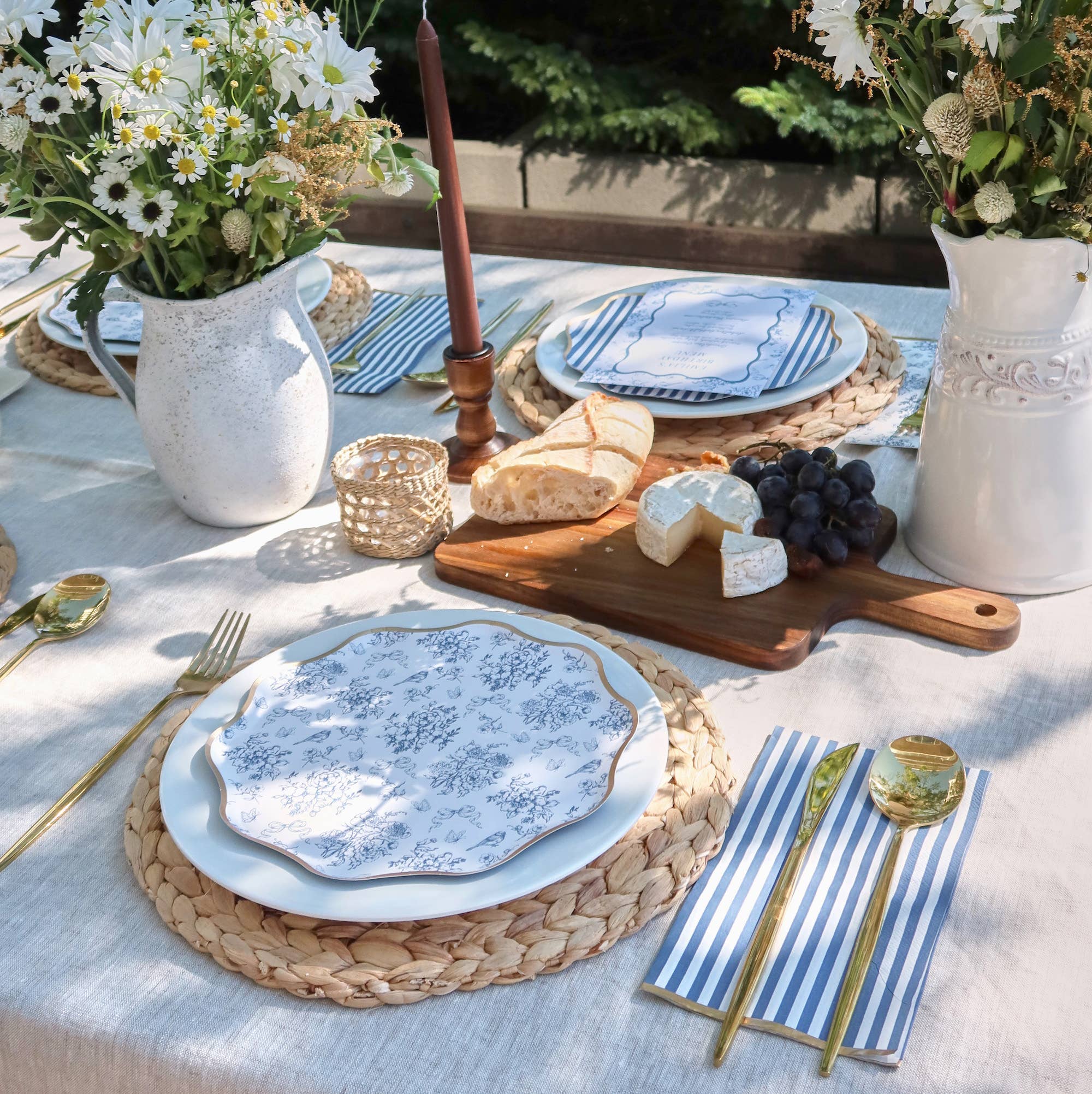 Hamptons Toile Small Plates 8.5" - bubblegum market