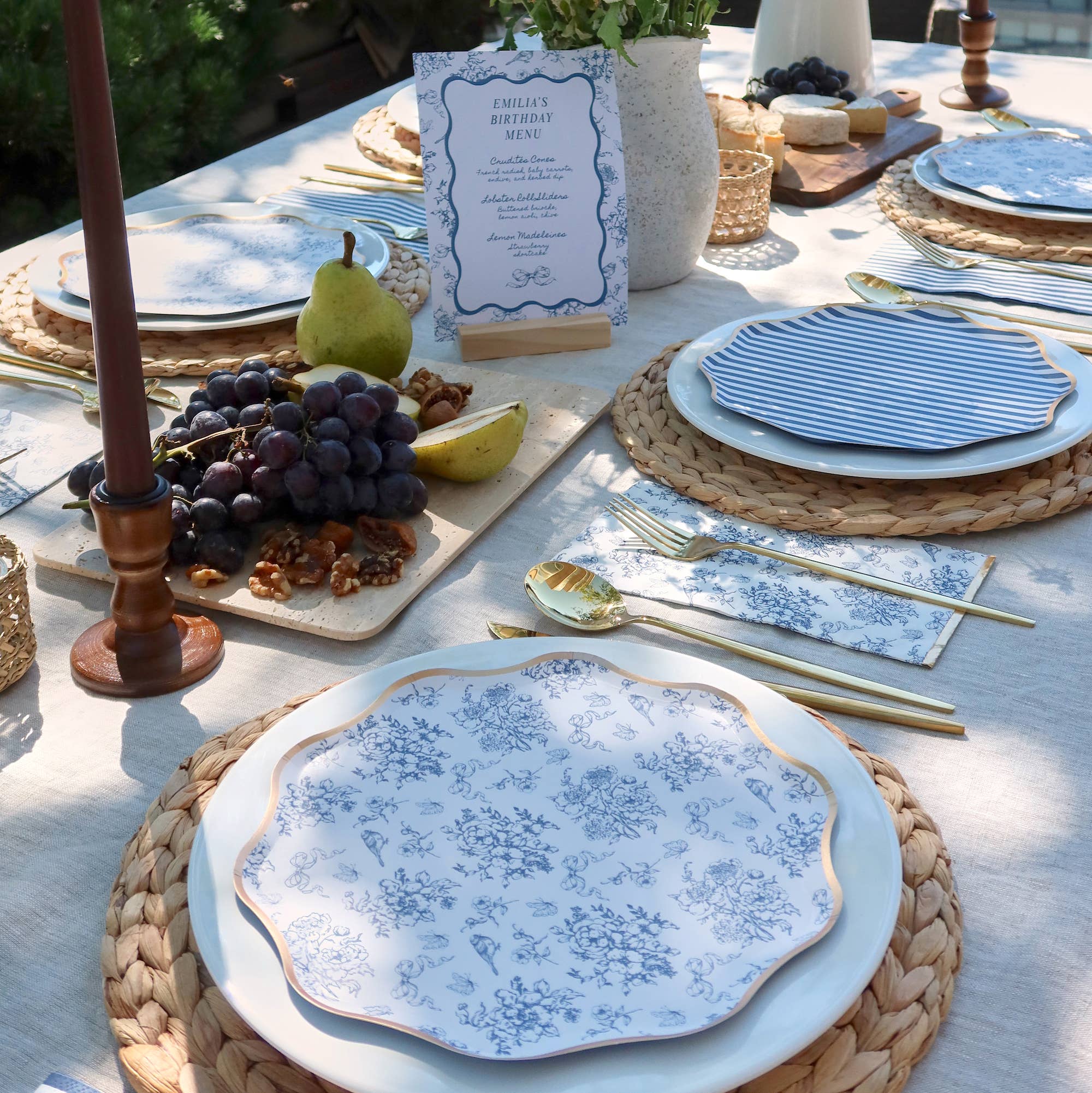 Hamptons Toile Small Plates 8.5" - bubblegum market