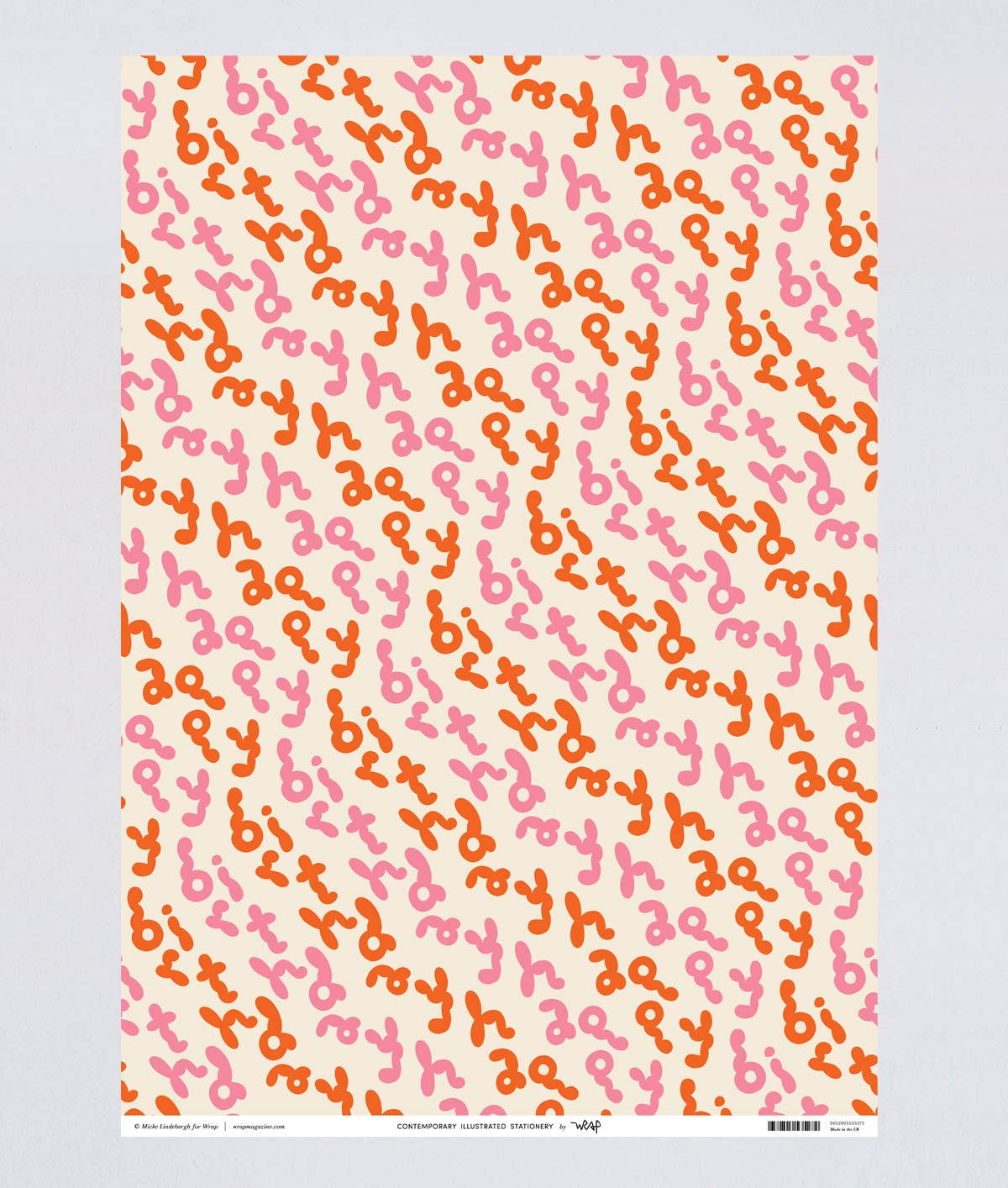 Happy Birthday Bubble Writing Gift Wrap Sheet - bubblegum market