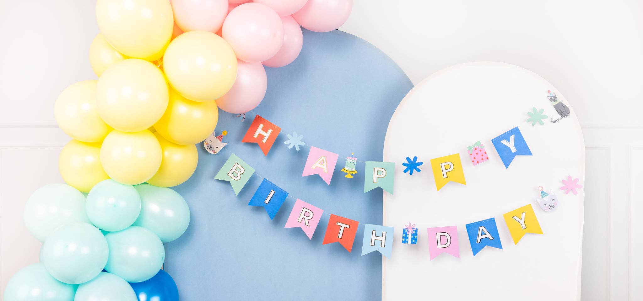 Happy Birthday Cat Banner - bubblegum market