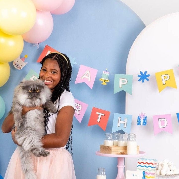 Happy Birthday Cat Banner - bubblegum market