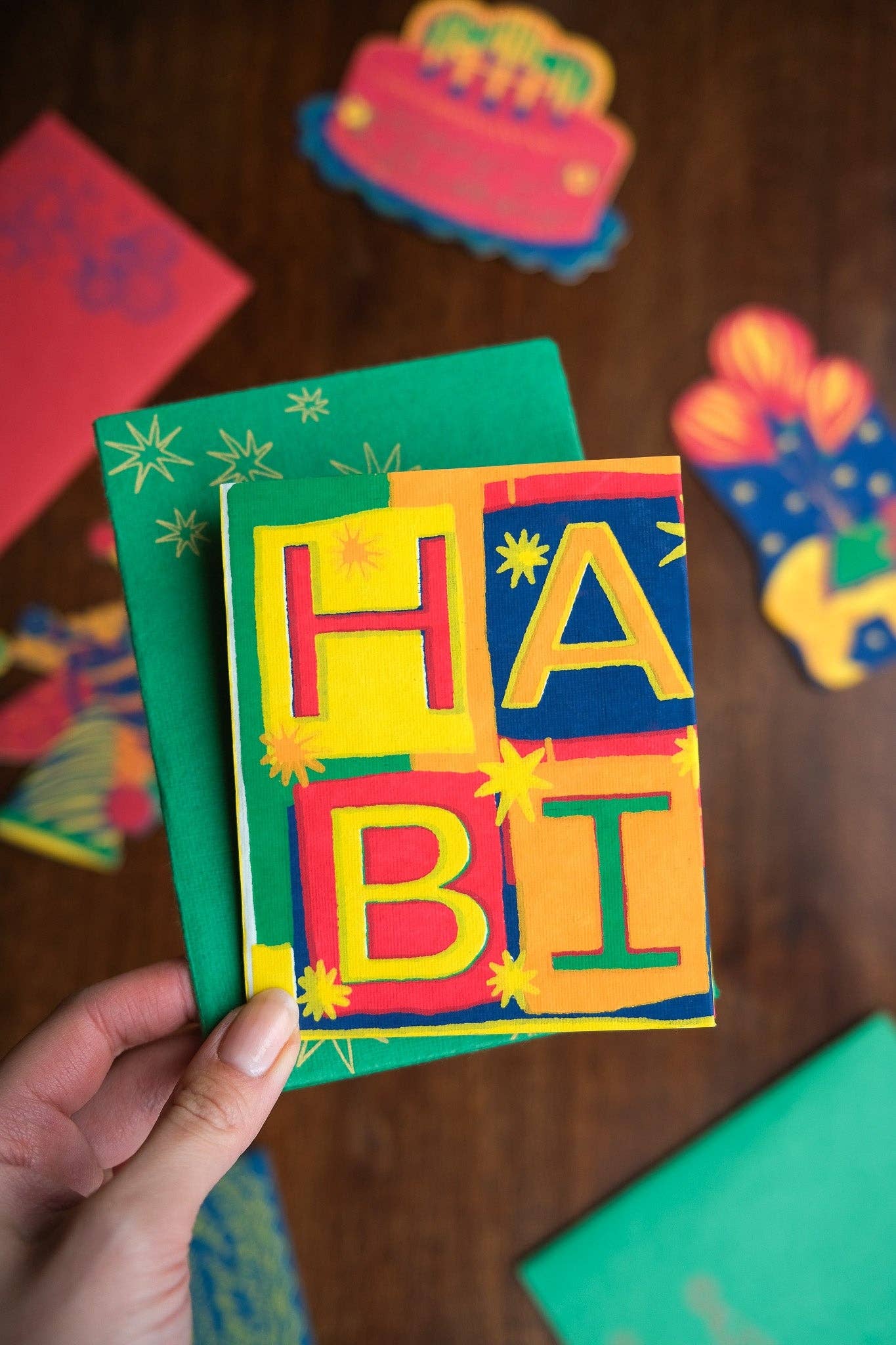 Happy Birthday Concertina Greeting Card - bubblegum market