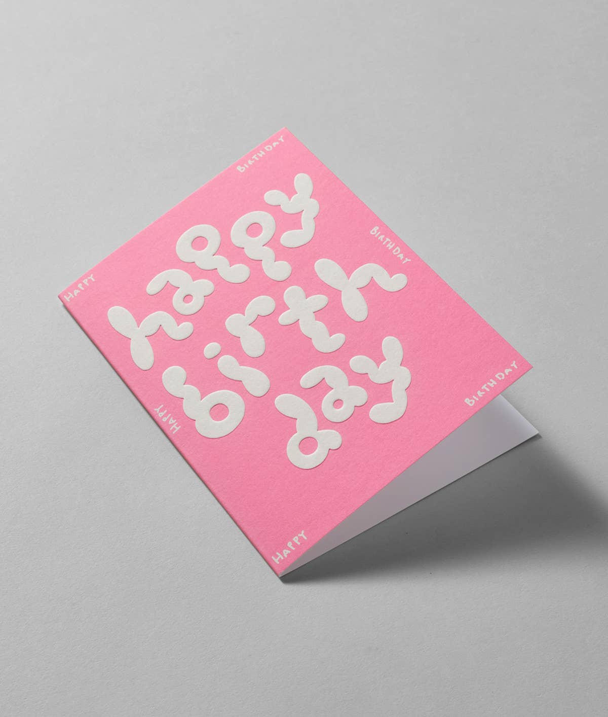 'Happy Birthday' Embossed Greeting Card - bubblegum market