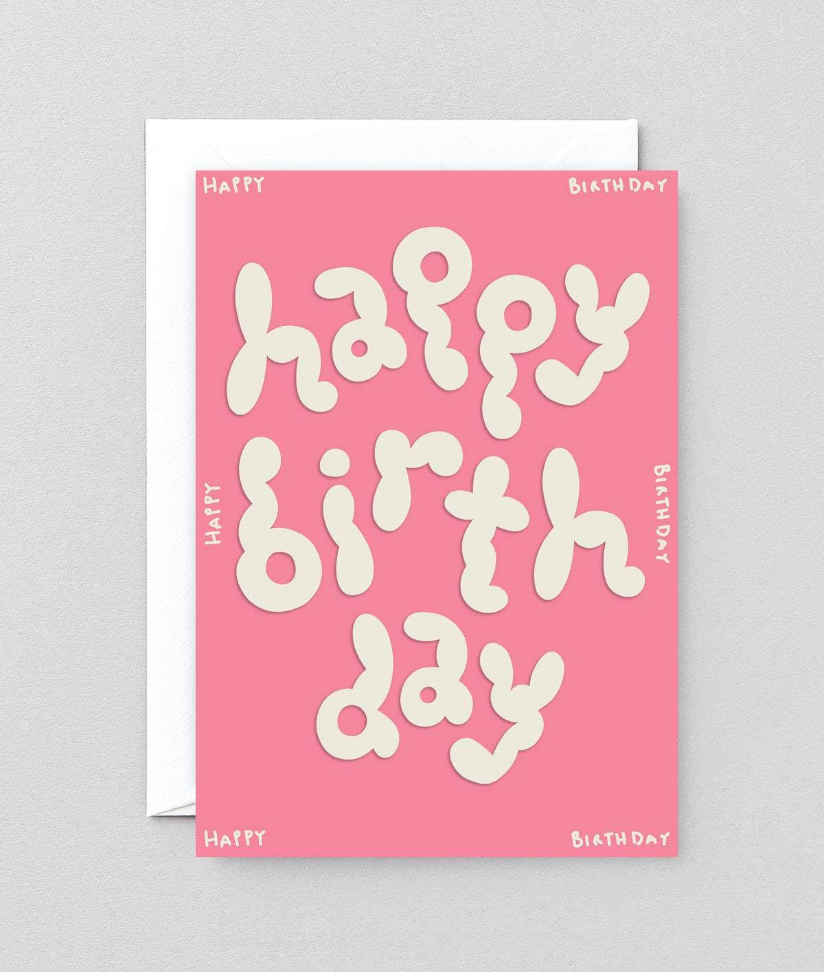 'Happy Birthday' Embossed Greeting Card - bubblegum market