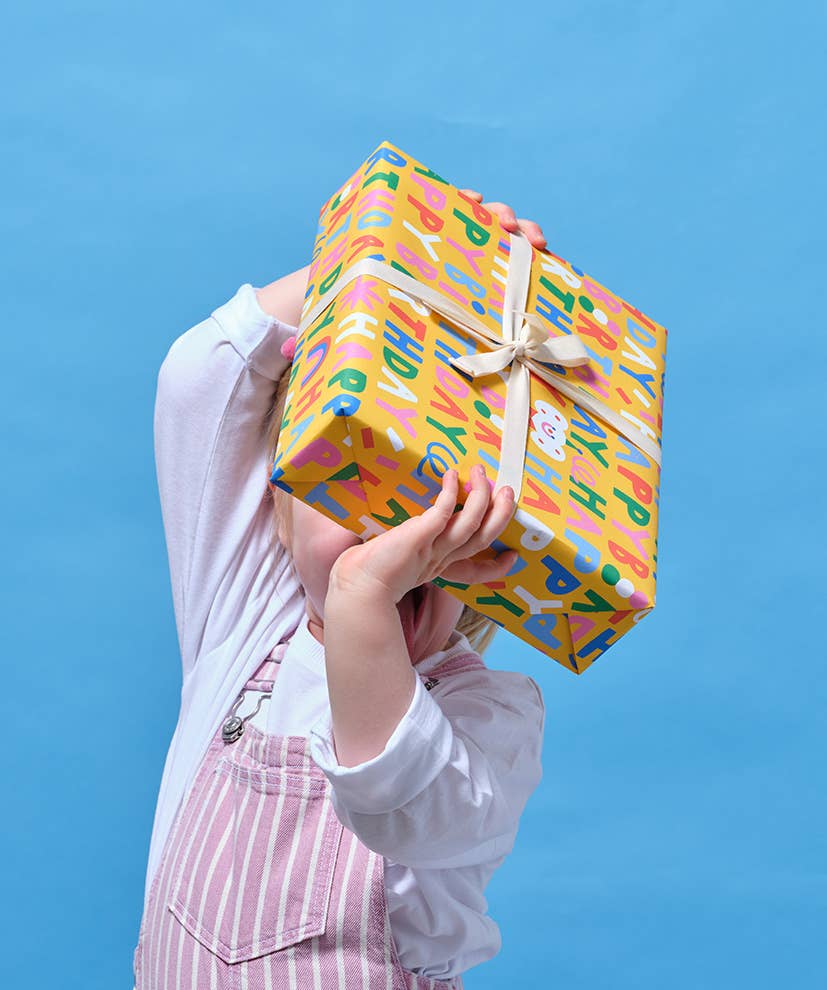 Happy Birthday Gift Wrap Sheet - bubblegum market