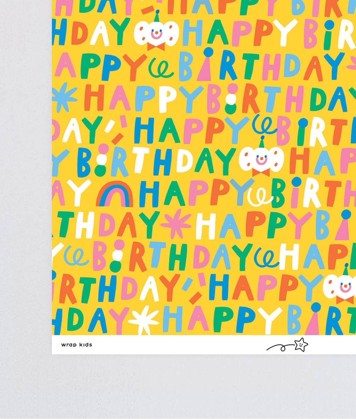 Happy Birthday Gift Wrap Sheet - bubblegum market