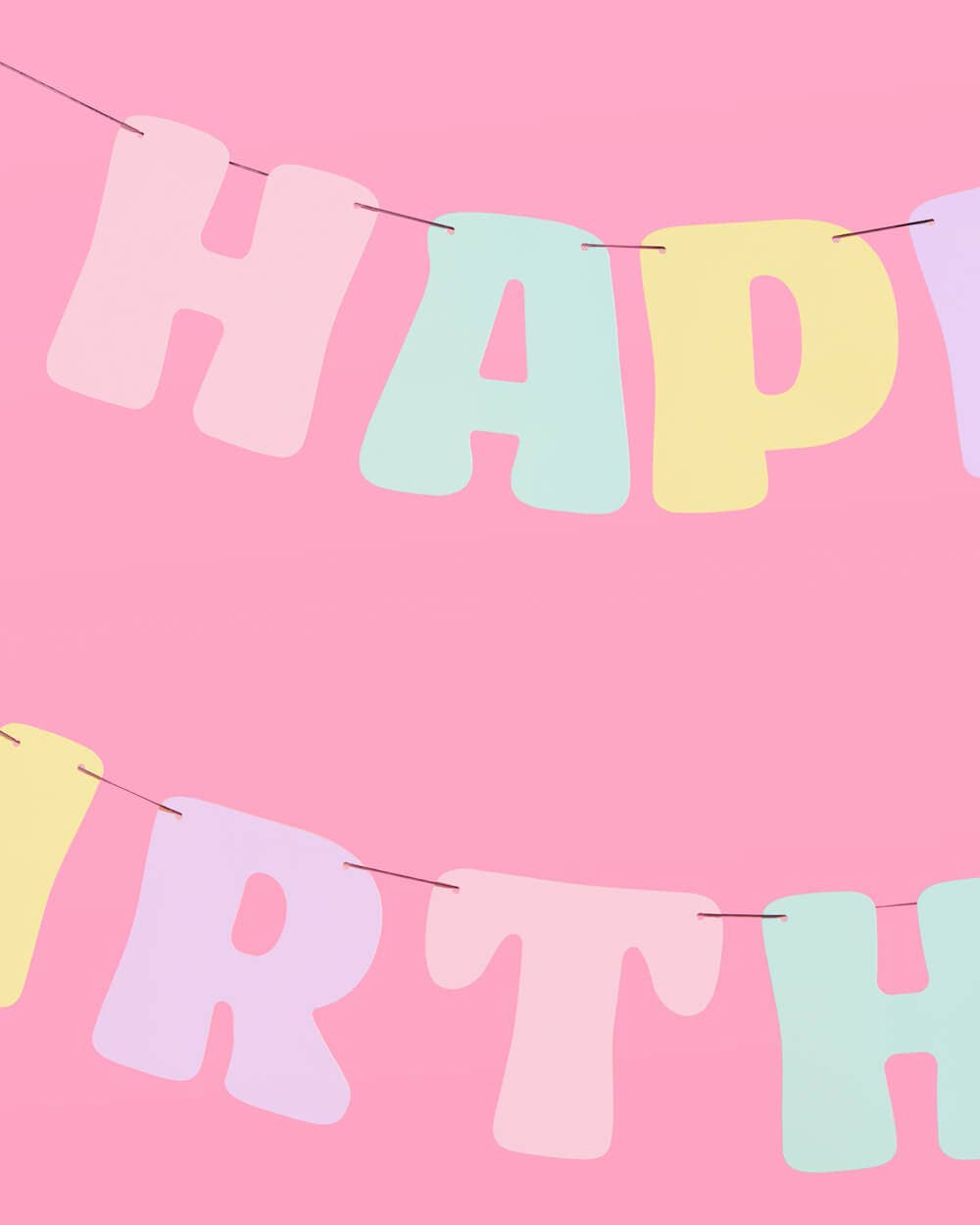 Happy Birthday Pastel Party Banner - bubblegum market