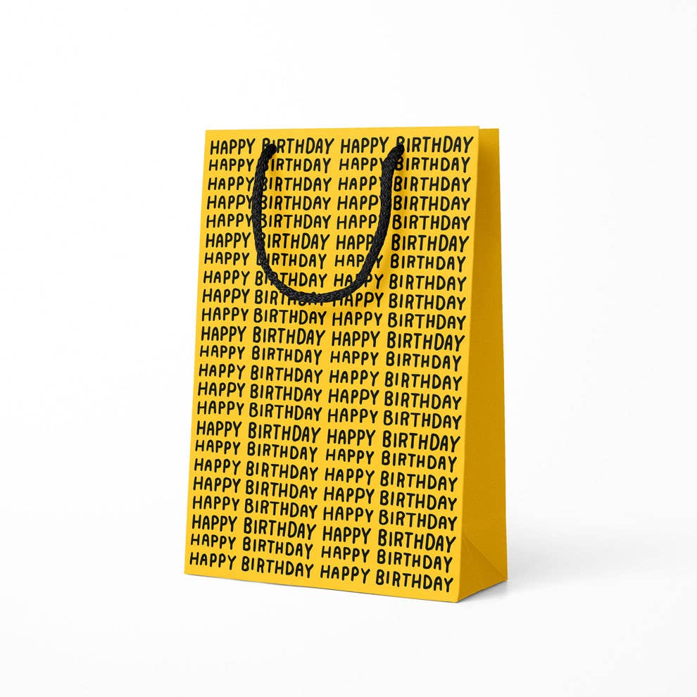 Happy Birthday Repeat Small Gift Bag - bubblegum market
