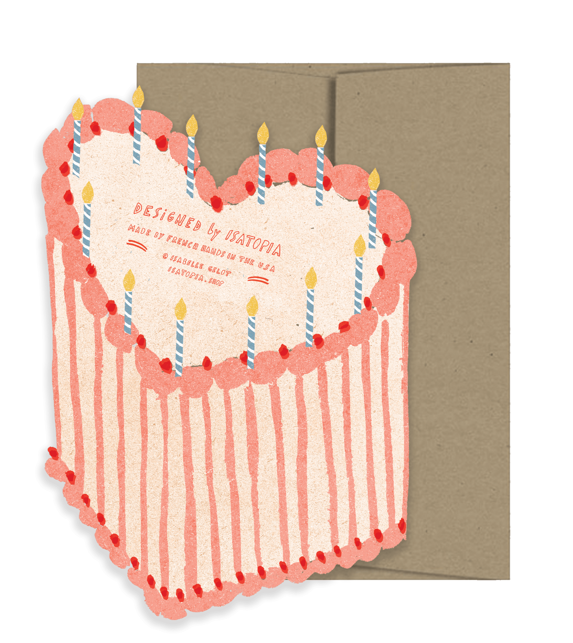 Heart Cake Birthday Greeting Card - bubblegum market