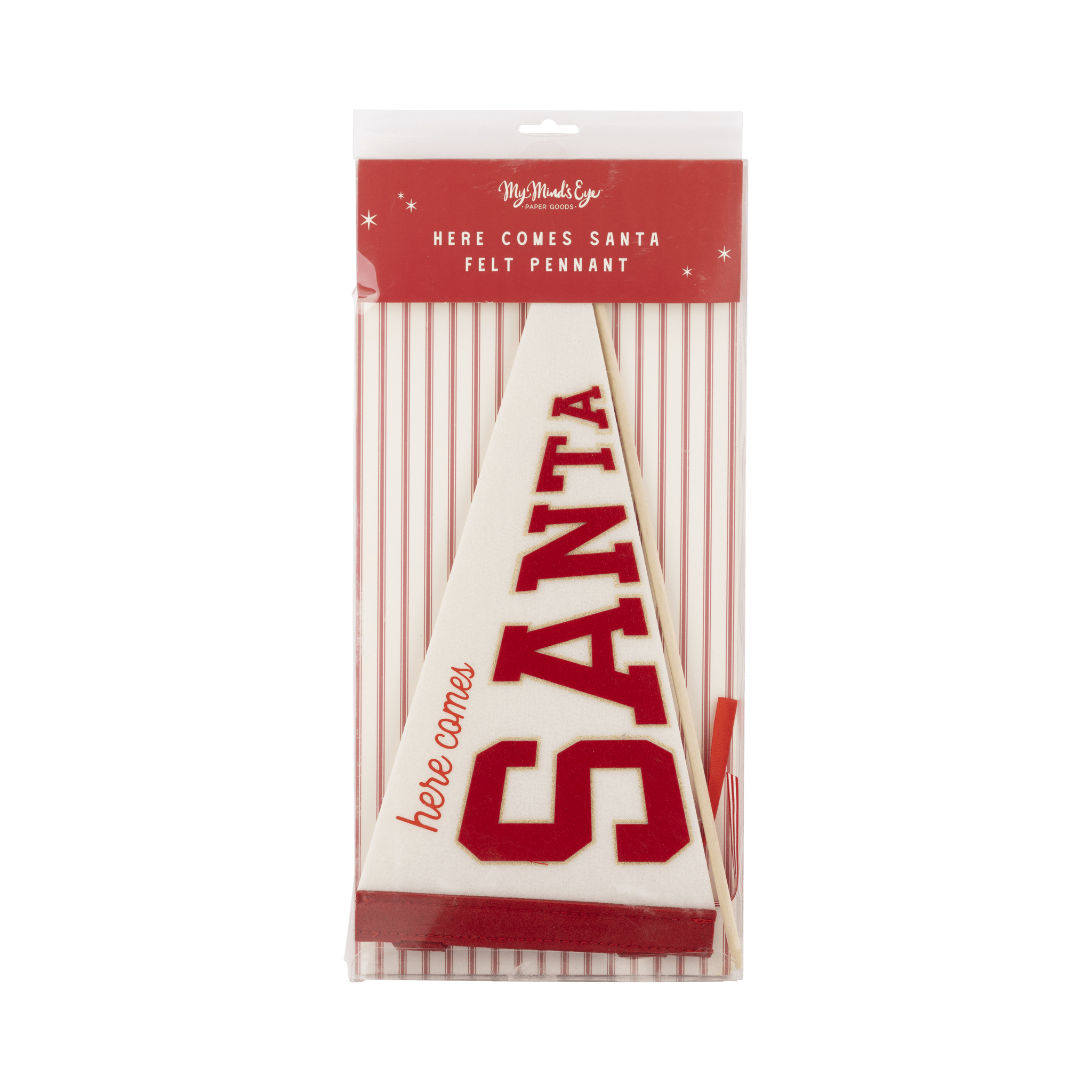 Here Comes Santa Felt Pennant Flag - bubblegum market