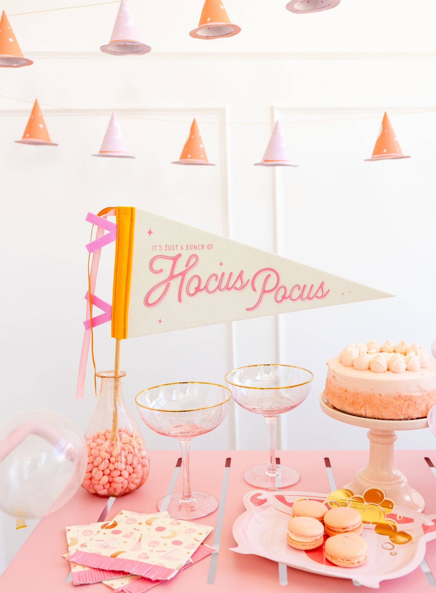 Hocus Pocus Halloween Felt Pennant Banner - bubblegum market