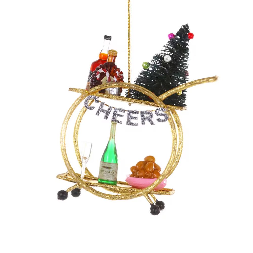 Holiday Bar Cart Ornament 4" - bubblegum market