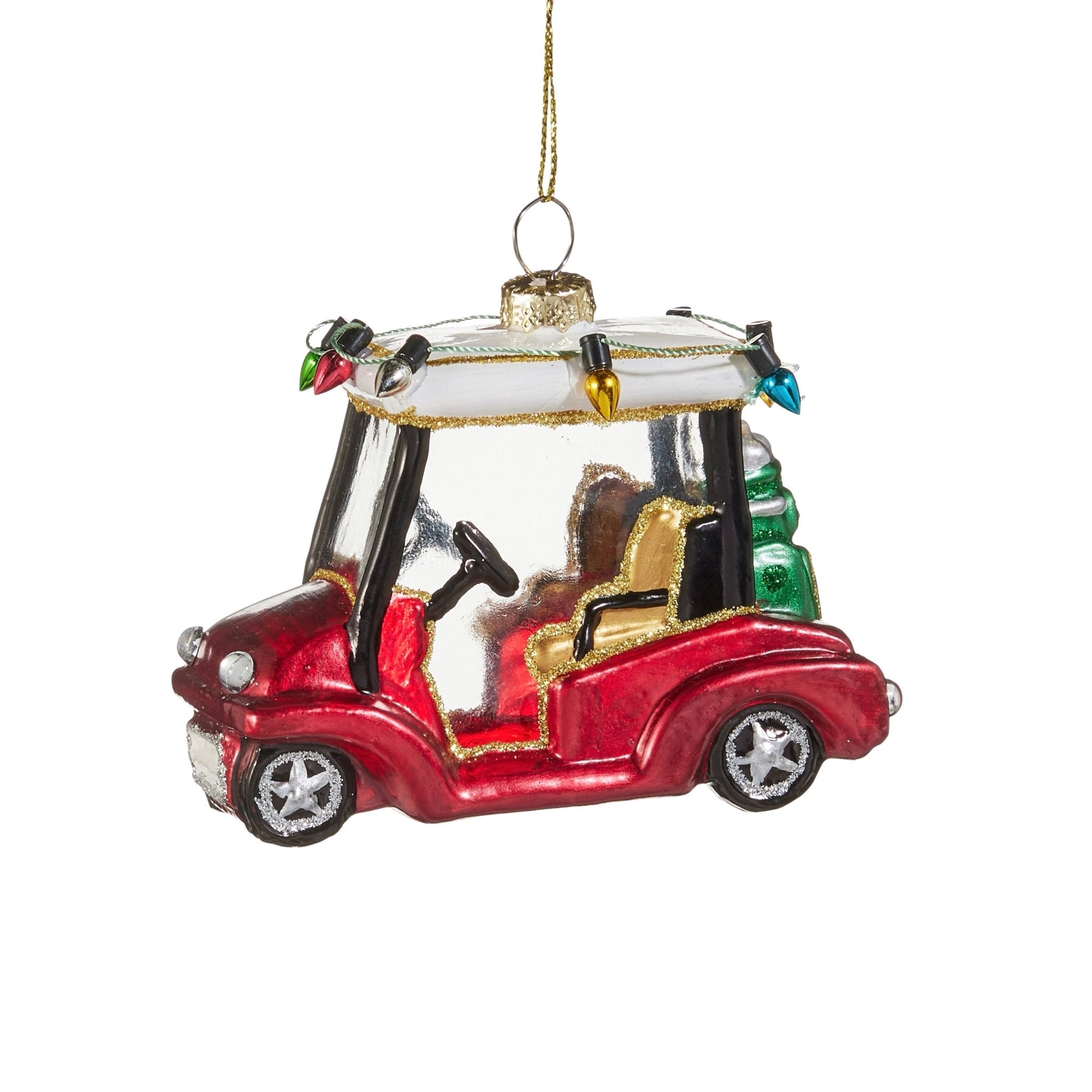 Holiday Golf Cart Ornament, 4" - bubblegum market