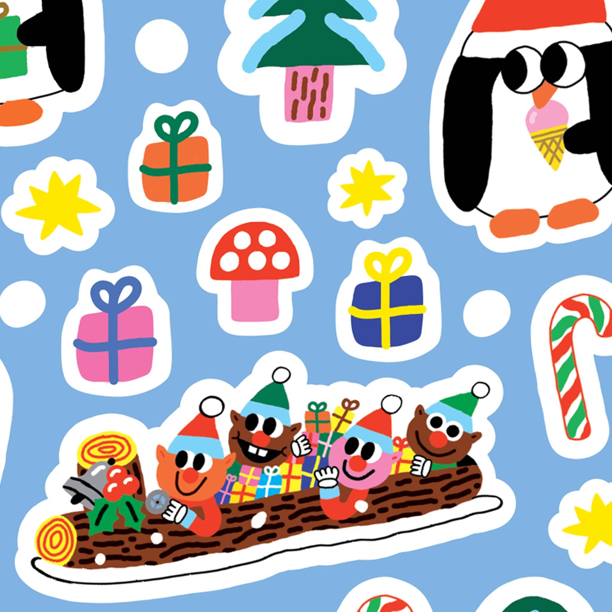 HOLIDAY PENGUINS Sticker Sheet - bubblegum market