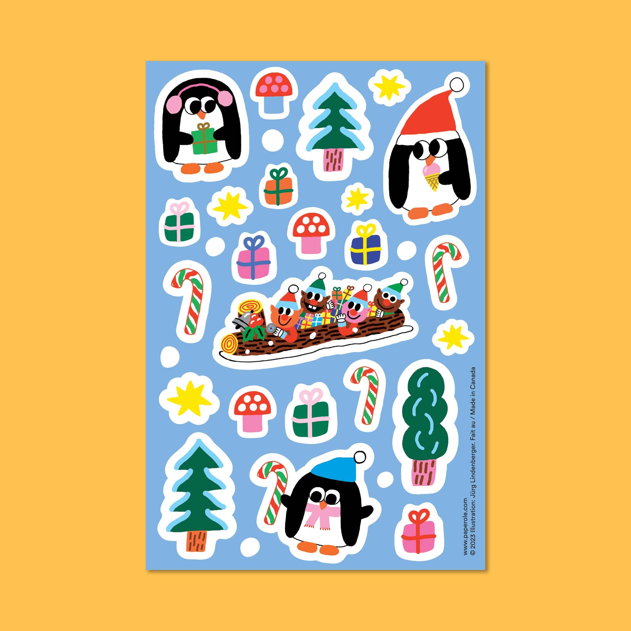 HOLIDAY PENGUINS Sticker Sheet - bubblegum market
