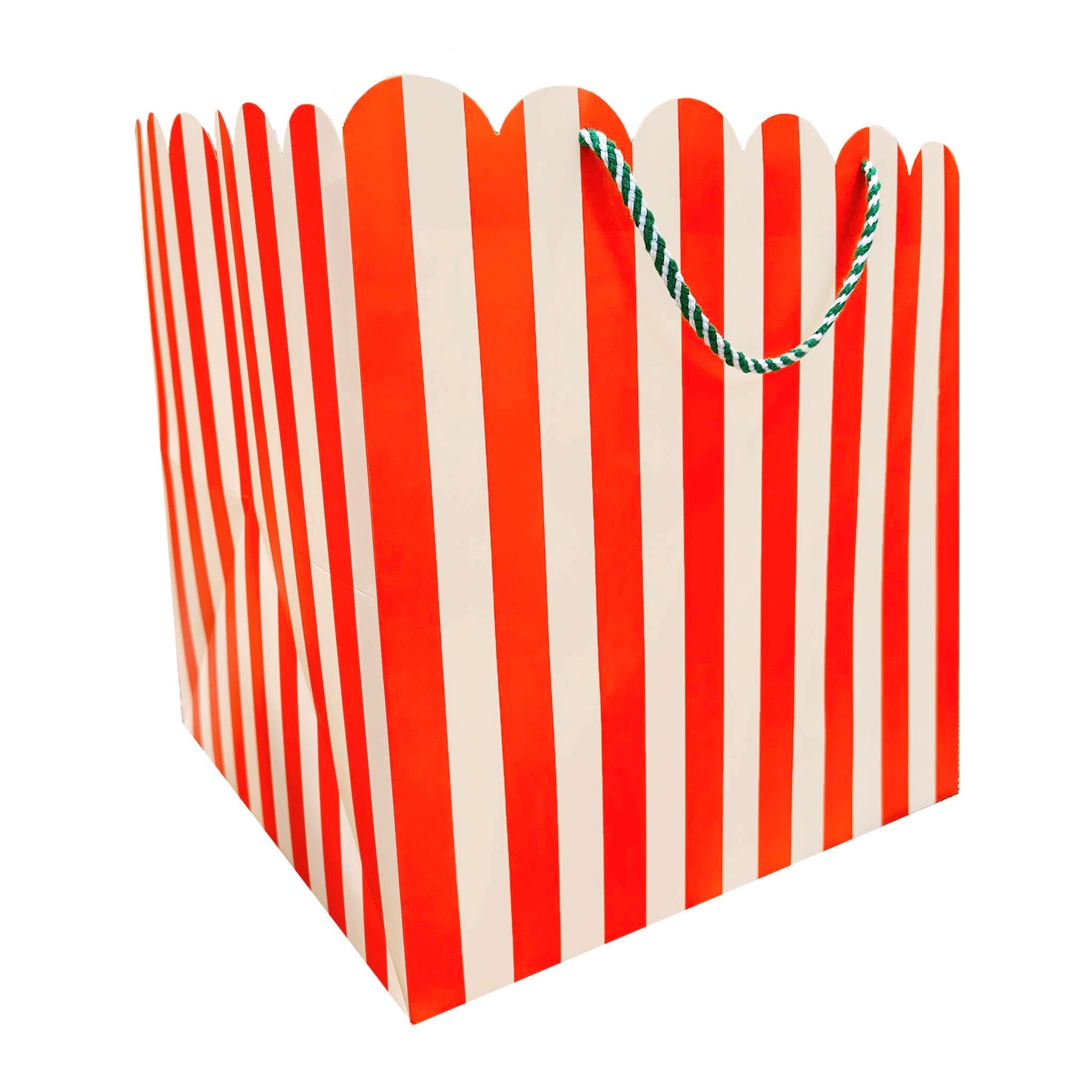Holiday Stripes Large Square Gift Bag - bubblegum market