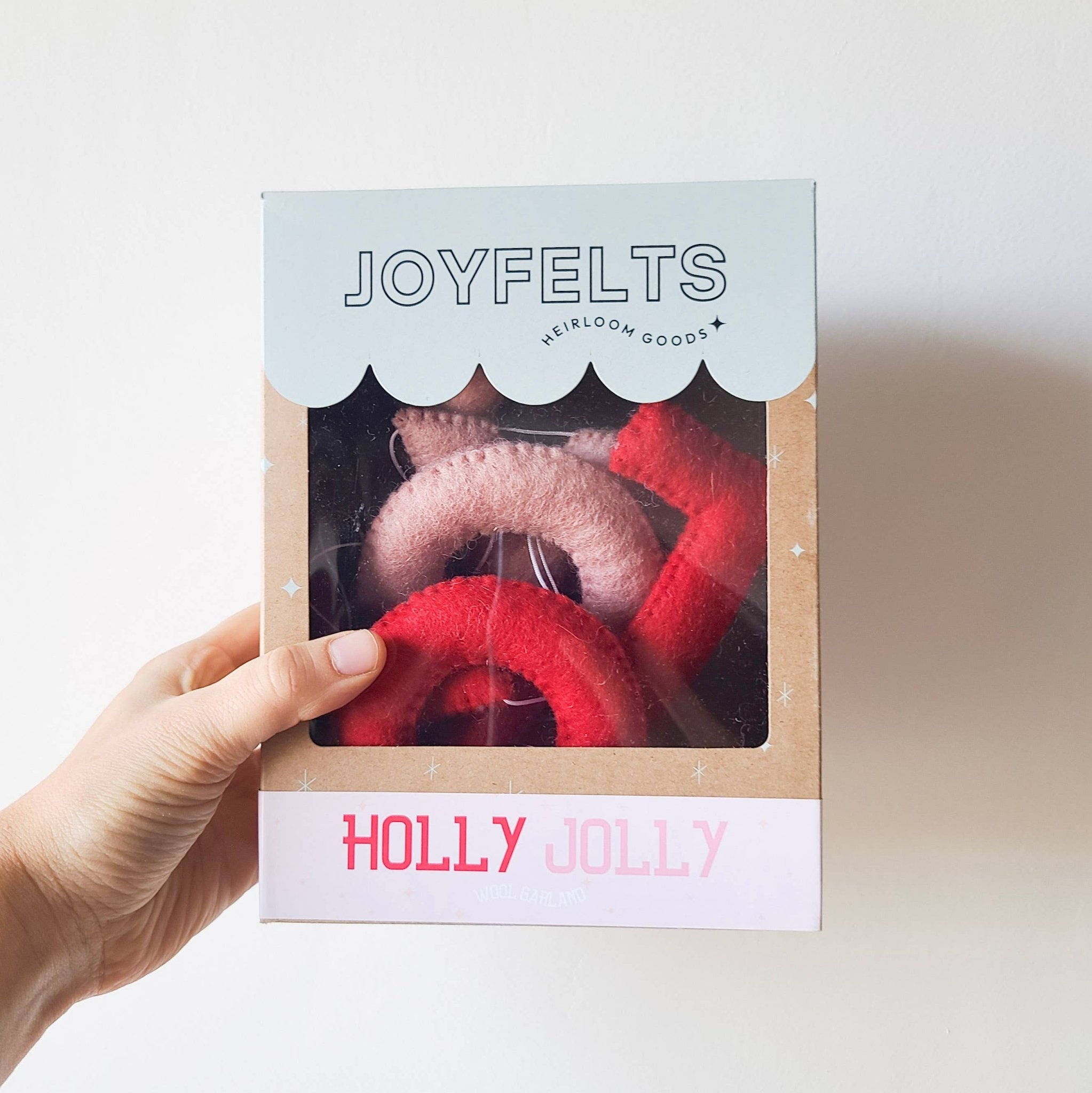 Holly Jolly Felt Holiday Garland - bubblegum market
