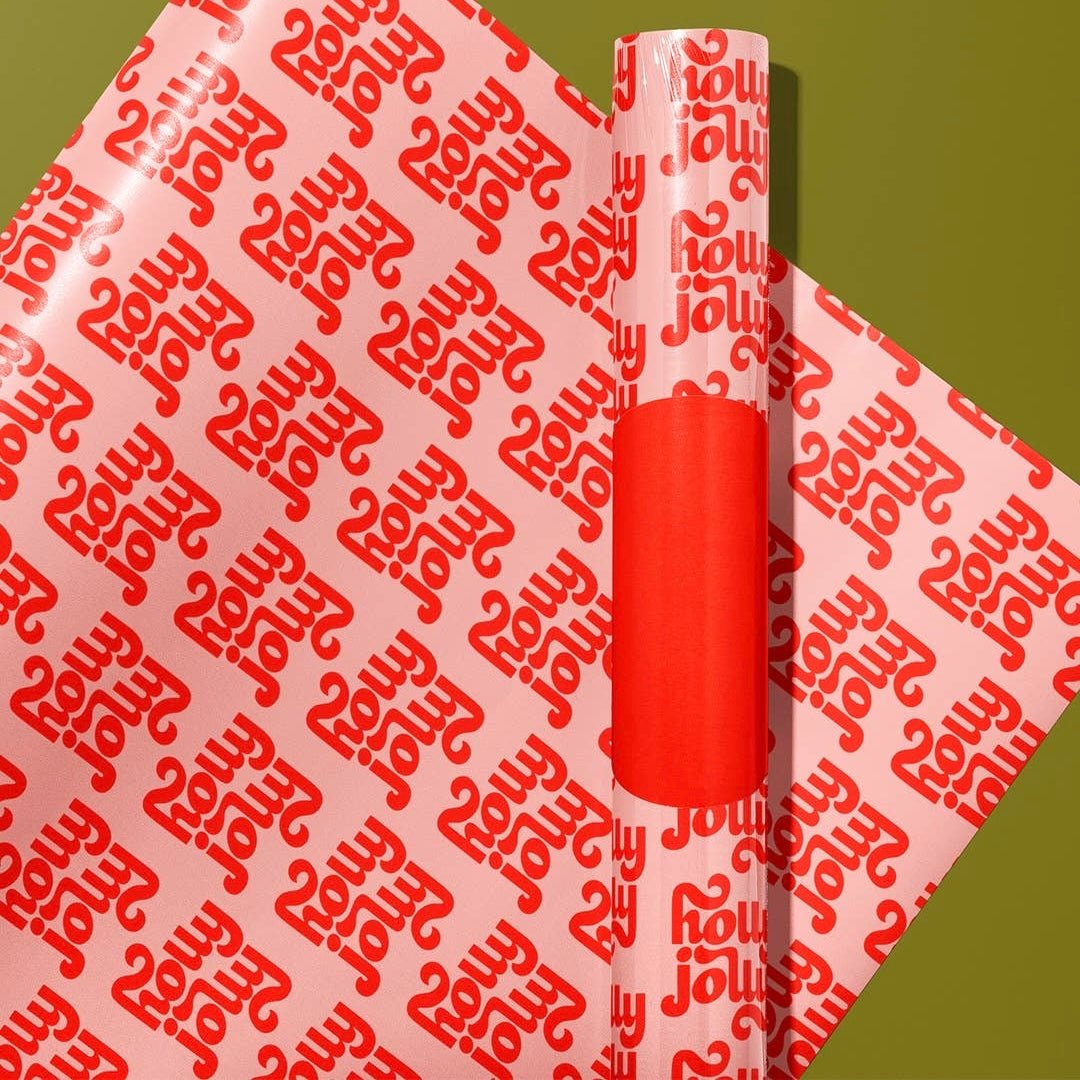 Holly Jolly Wrapping Paper Sheets (Roll of 3) - bubblegum market